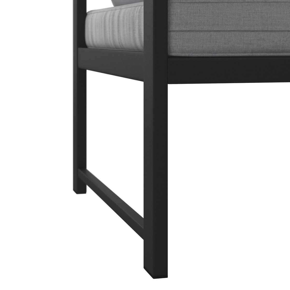 Dining-Loungeset Pergolina Grau Metall/Outdoorstoff - Dunkelgrau/Hellgrau, MODERN, Kunststoff/Textil (194/245cm) - Bessagi Garden