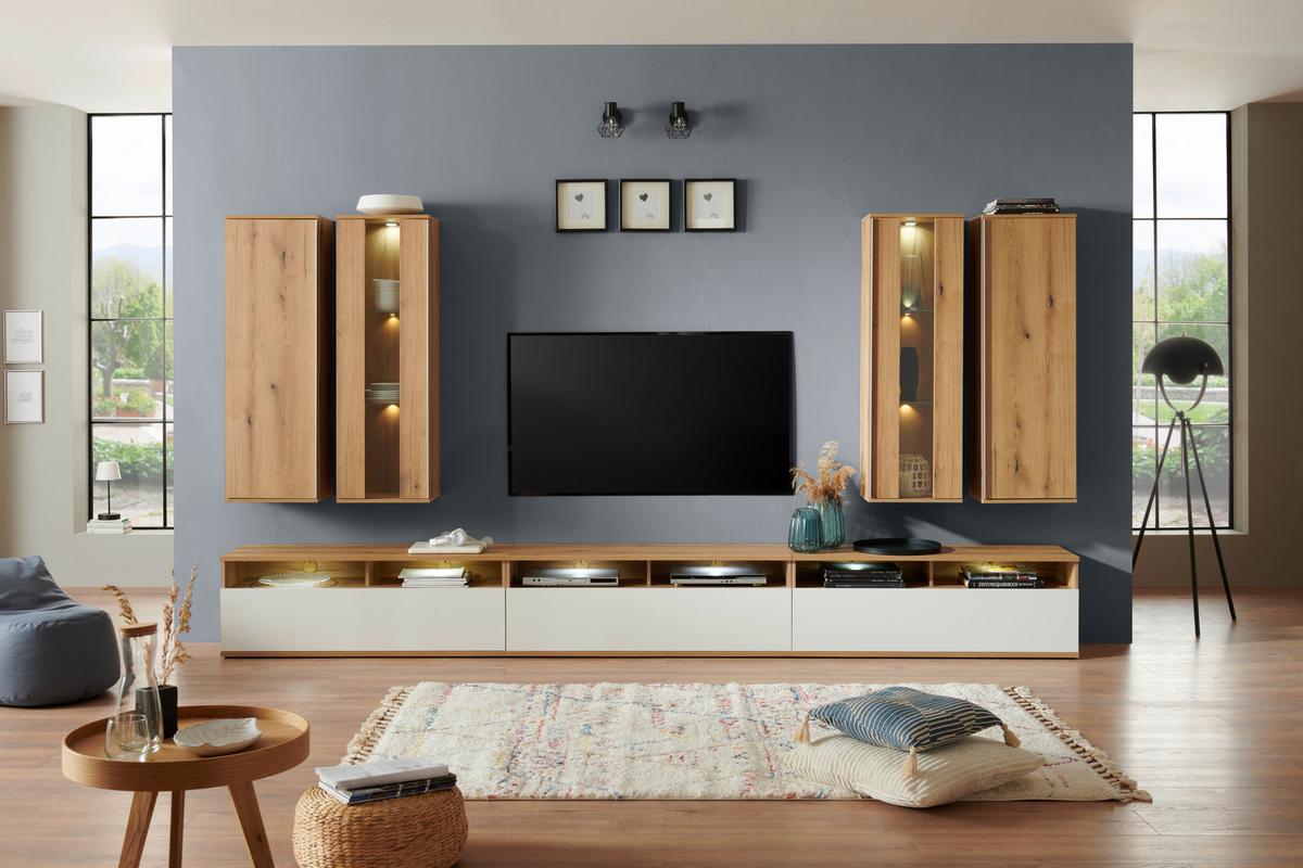 Viseča Omara Power, Barva Hrasta - barve hrasta, Moderno, leseni material (42,2/129,8/32cm) - Mömax