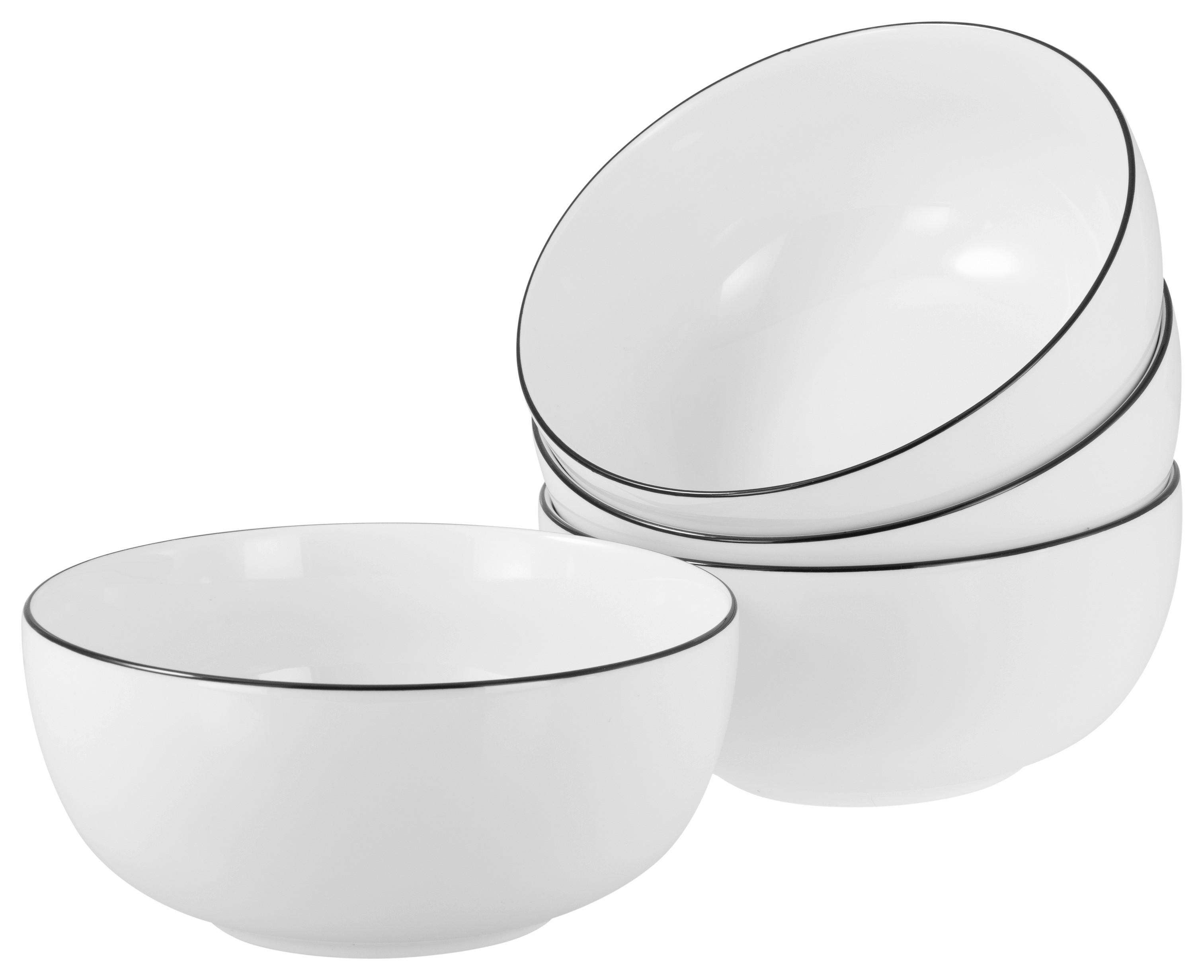 Set Posod All Round Black Line, 4-Delni - črna/bela, Design, keramika (16cm) - Creatable