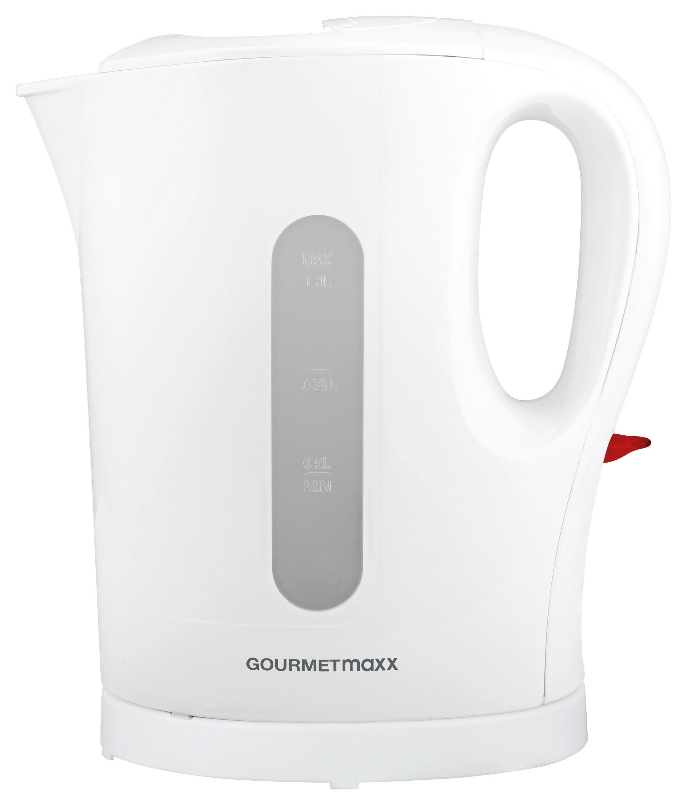 Wasserkocher Gourmetmaxx Weiß max. 1000-1200 Watt - Weiß, Basics, Kunststoff (11,3/22,1/19,3cm)