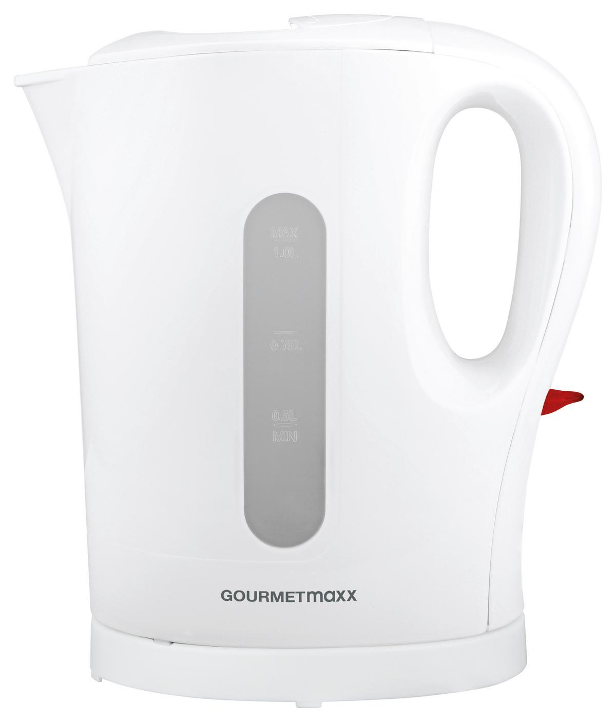 Wasserkocher Gourmetmaxx Weiß max. 1000-1200 Watt - Weiß, Basics, Kunststoff (11,3/22,1/19,3cm)