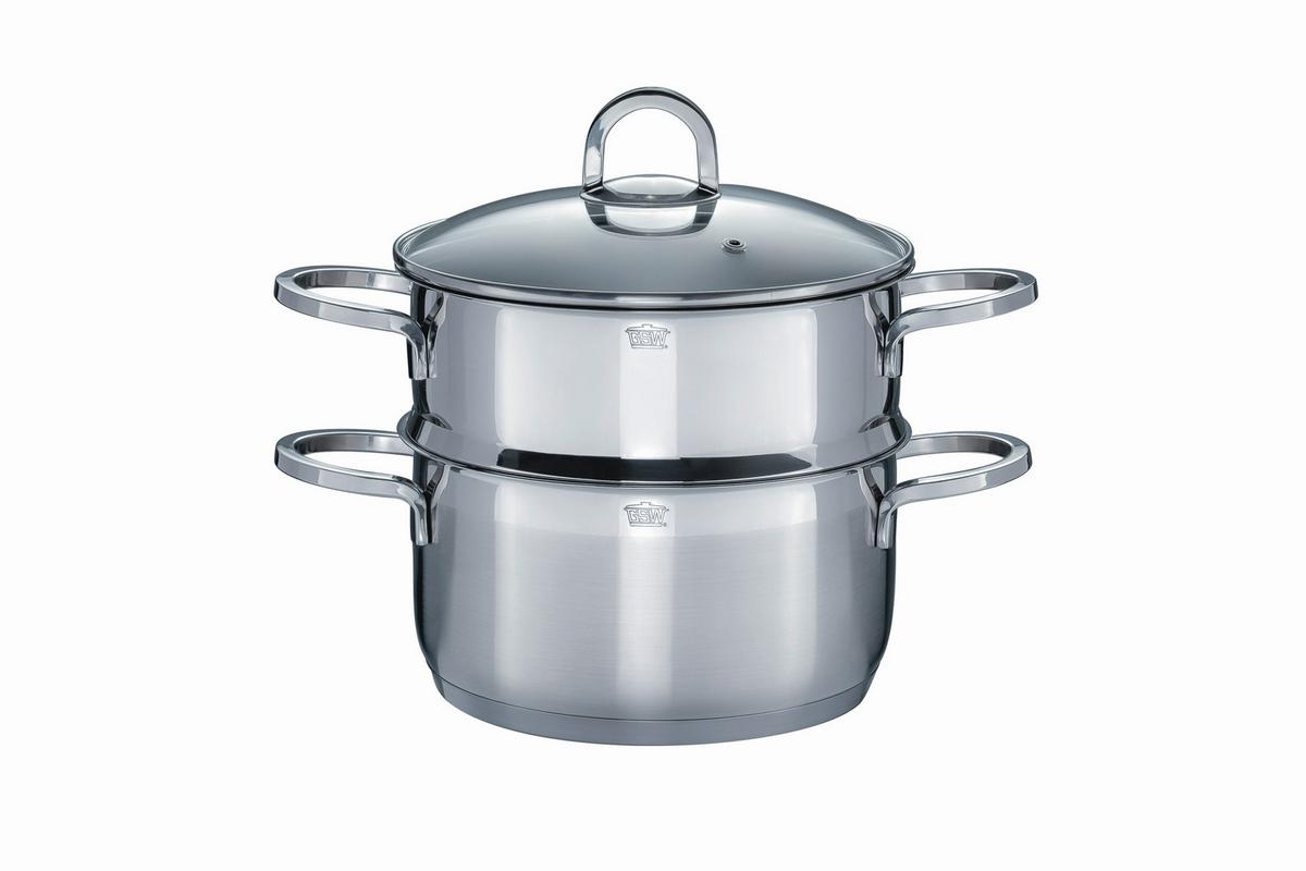 Set Posod Alara, 8-Delni - barve nerjavečega jekla/prozorno, Basics, kovina/steklo - GSW