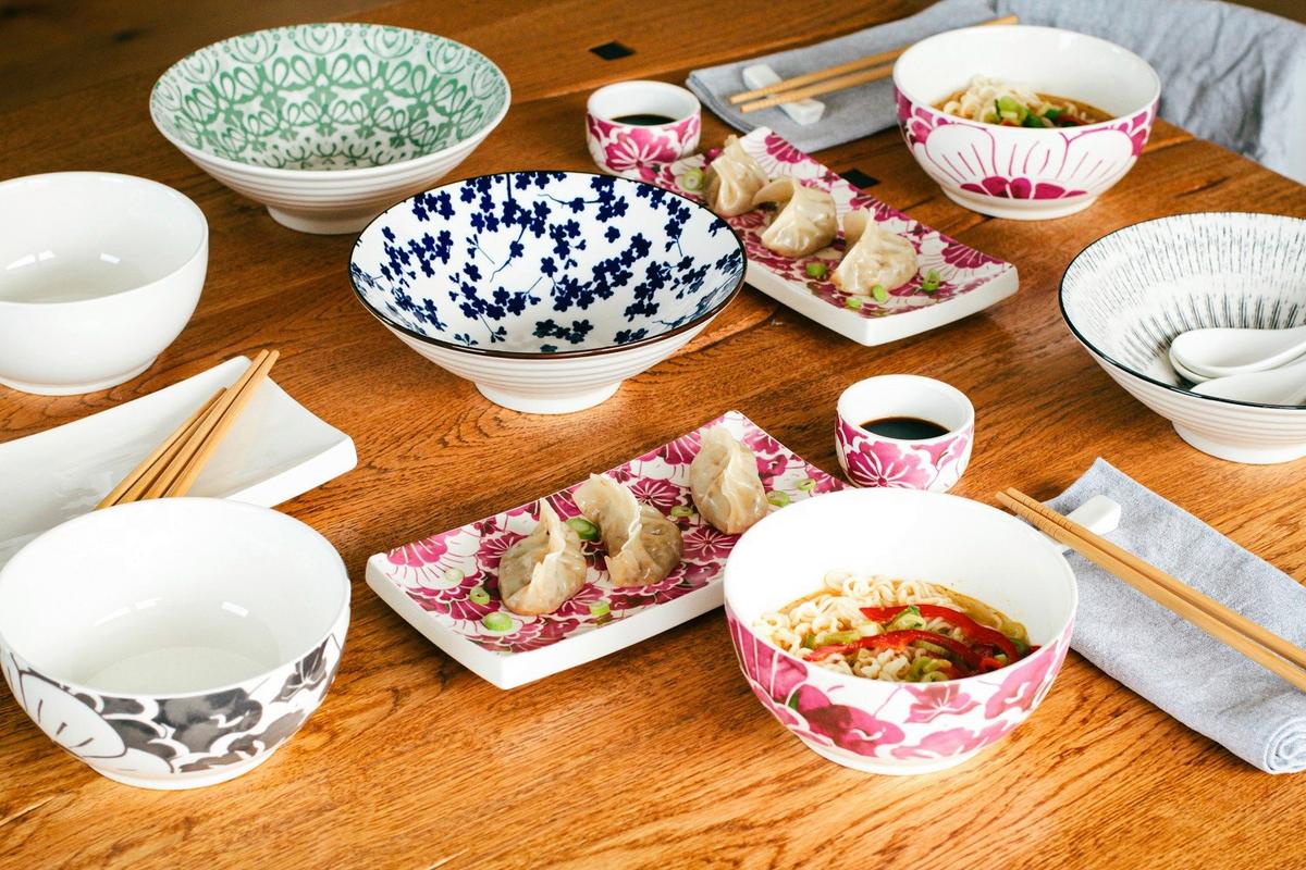 Chinesisches Tafelservice 935644 - Blau/Weiss, Basics, Keramik - Mäser