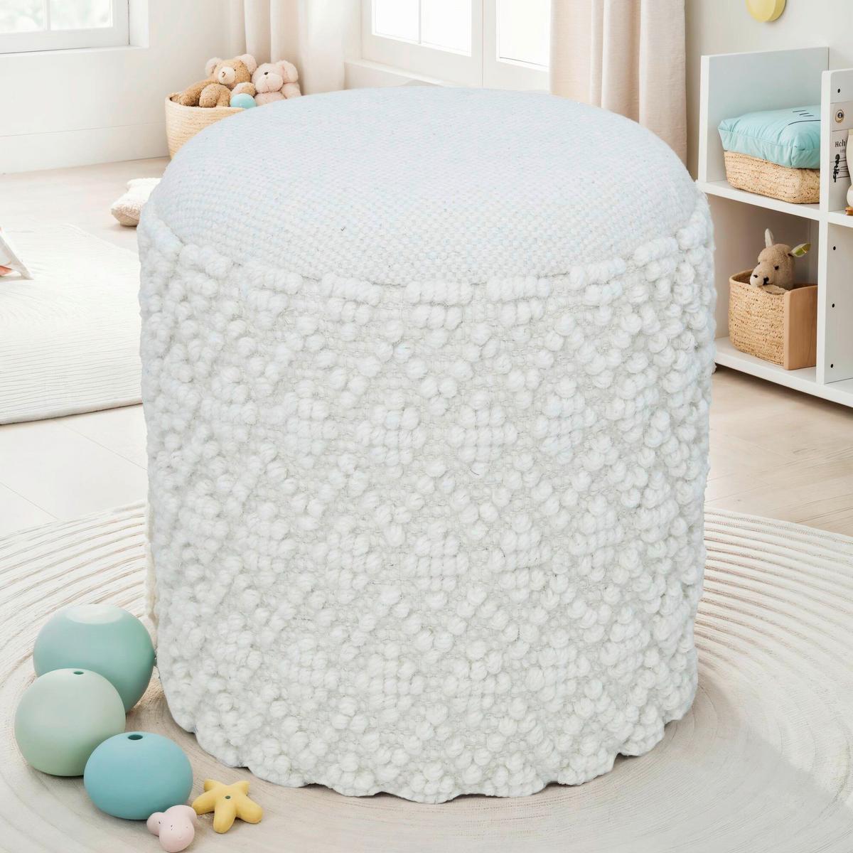 HOCKER WL7.420 - Weiss, Basics, Textil (40/45/40cm) - Livetastic