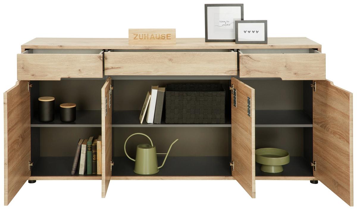 Sideboard Bellano in Viking Oak Nature - MODERN, Holzwerkstoff (185/87/44cm) - Mömax