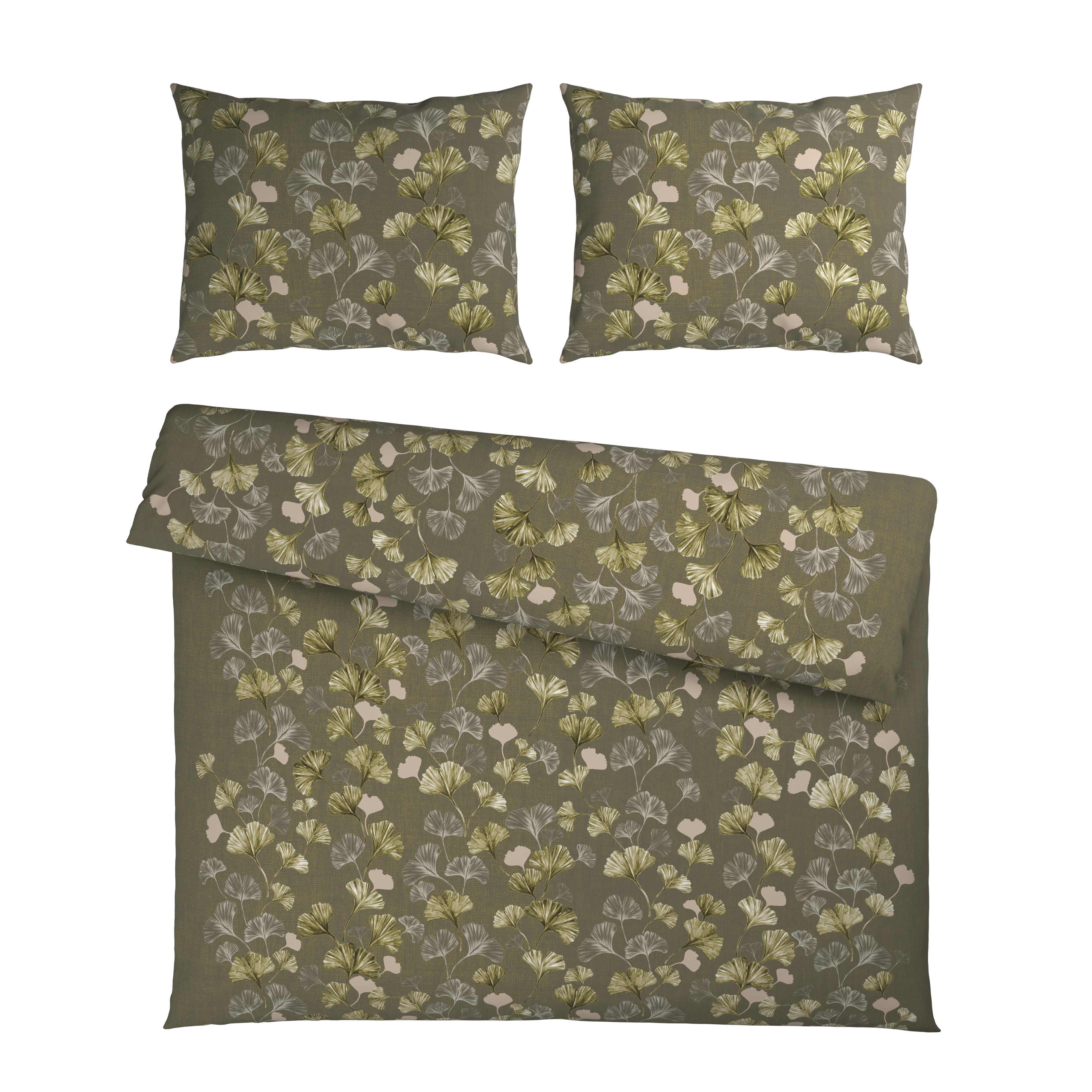 Posteljina Yuki 200x200/2x60x80cm - zelena, Moderno, tekstil (200/200cm) - Mömax