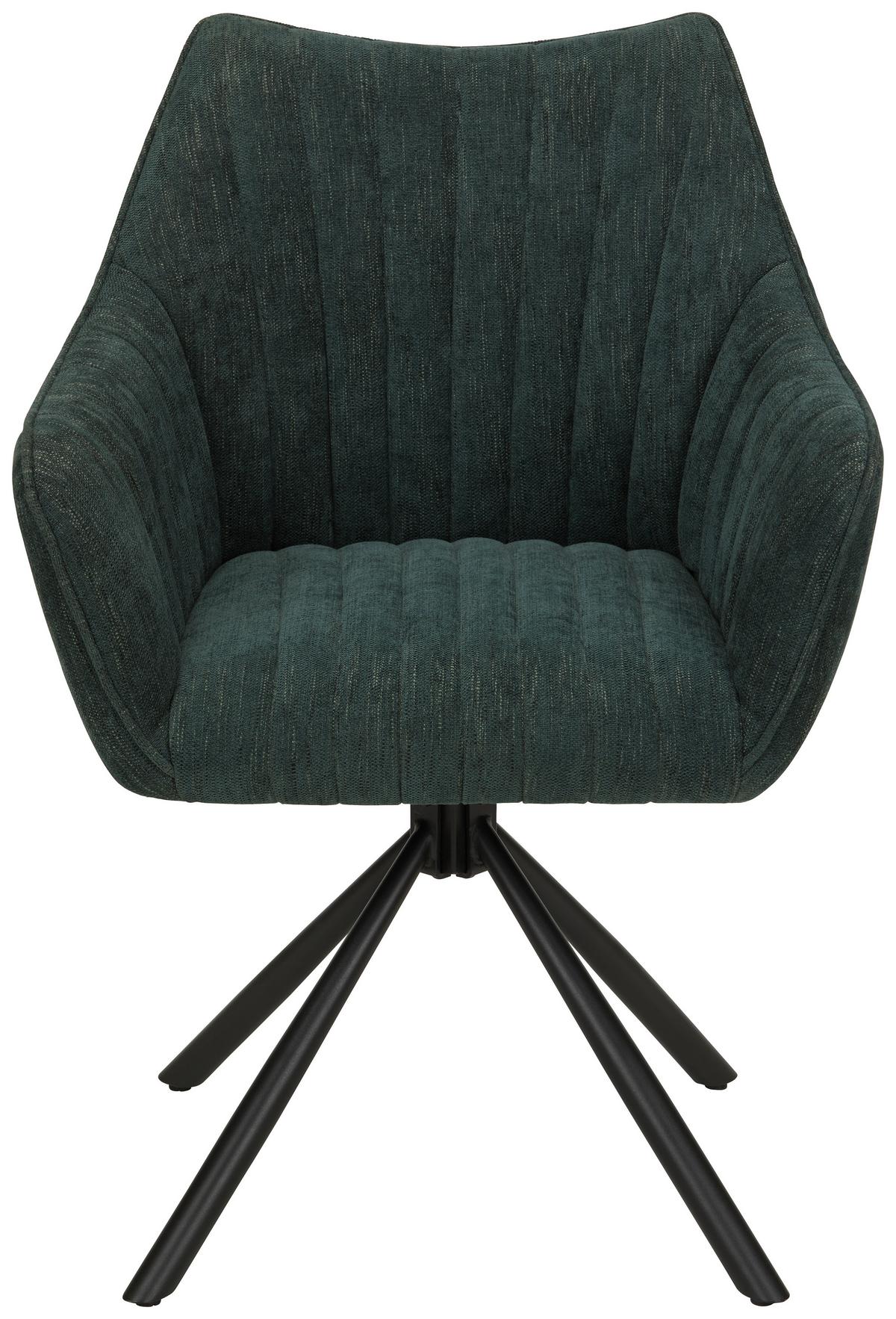 Karosszék Trient - olívazöld/fekete, Modern, textil/fém (62/87/65cm) - Premium Living