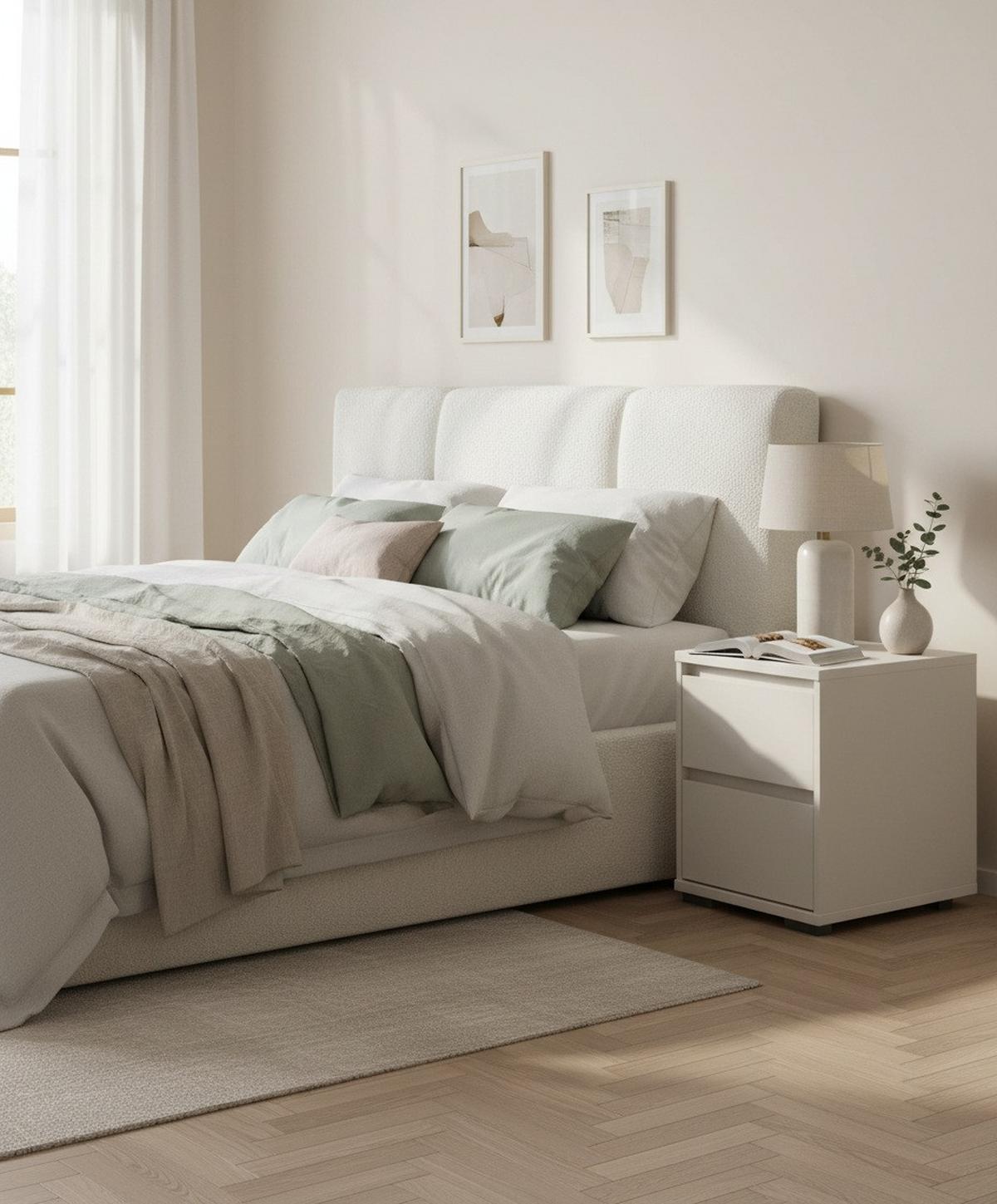 SZAFKA NOCNA LINE - antracytowy/kaszmir, Design, materiał drewnopochodny/tworzywo sztuczne (40/55/48cm) - Carryhome