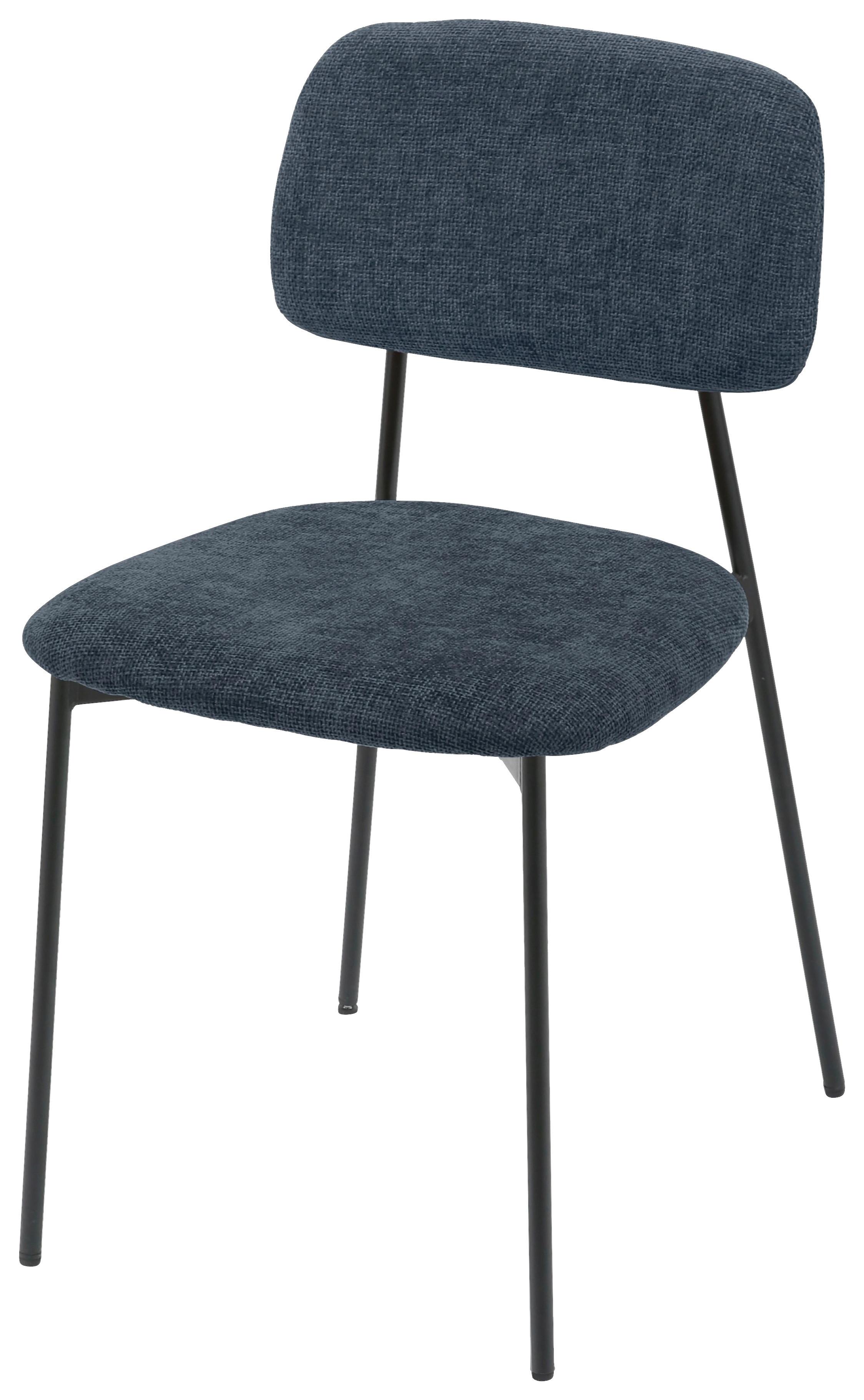 Stol Sören, Modra - modra/črna, Konvencionalno, kovina/tekstil (44/78/49cm)