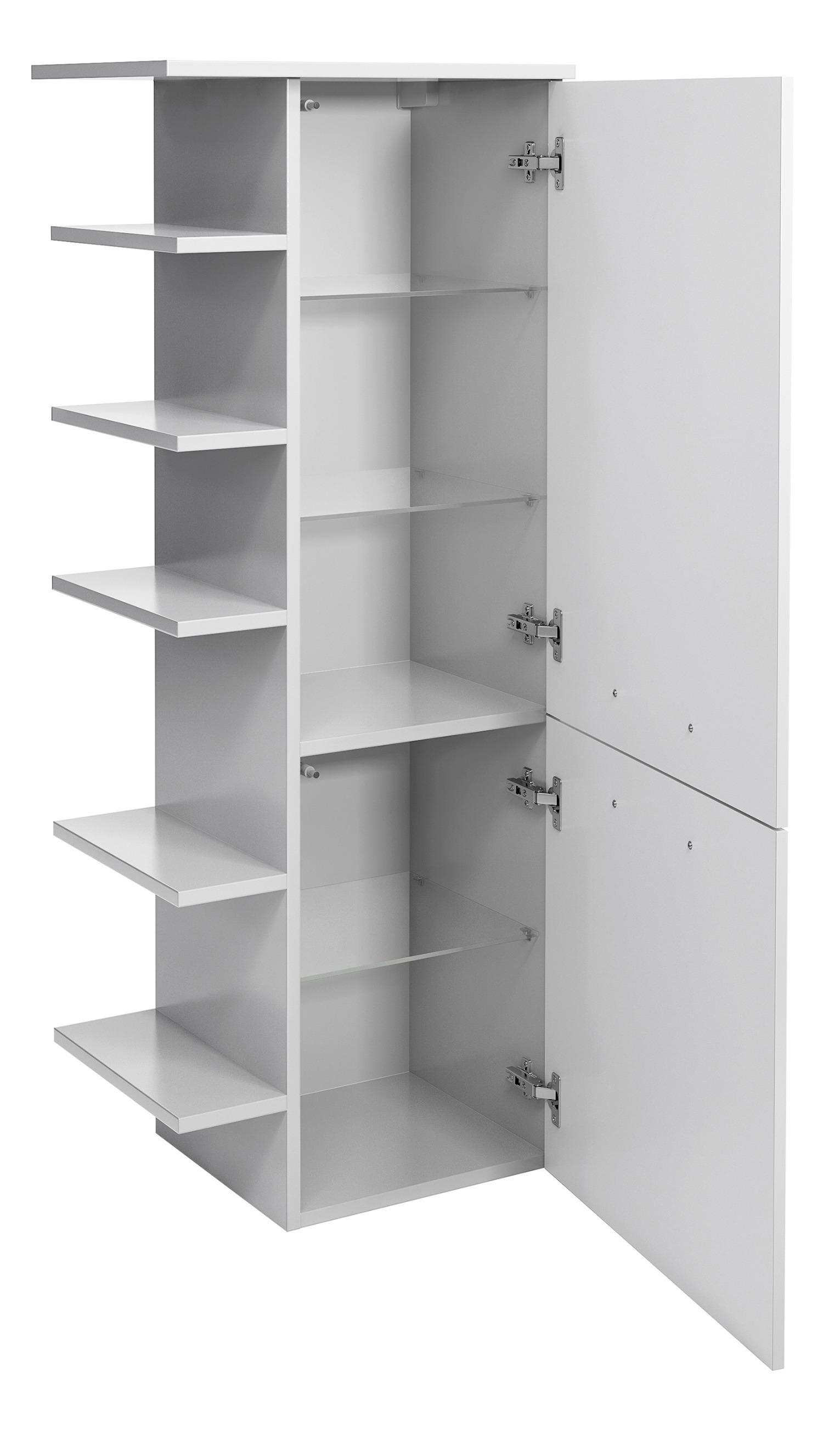 Fürdő Midiszekrény Filo Weiss - króm/fehér, Modern, faalapú anyag (50/123/33cm)