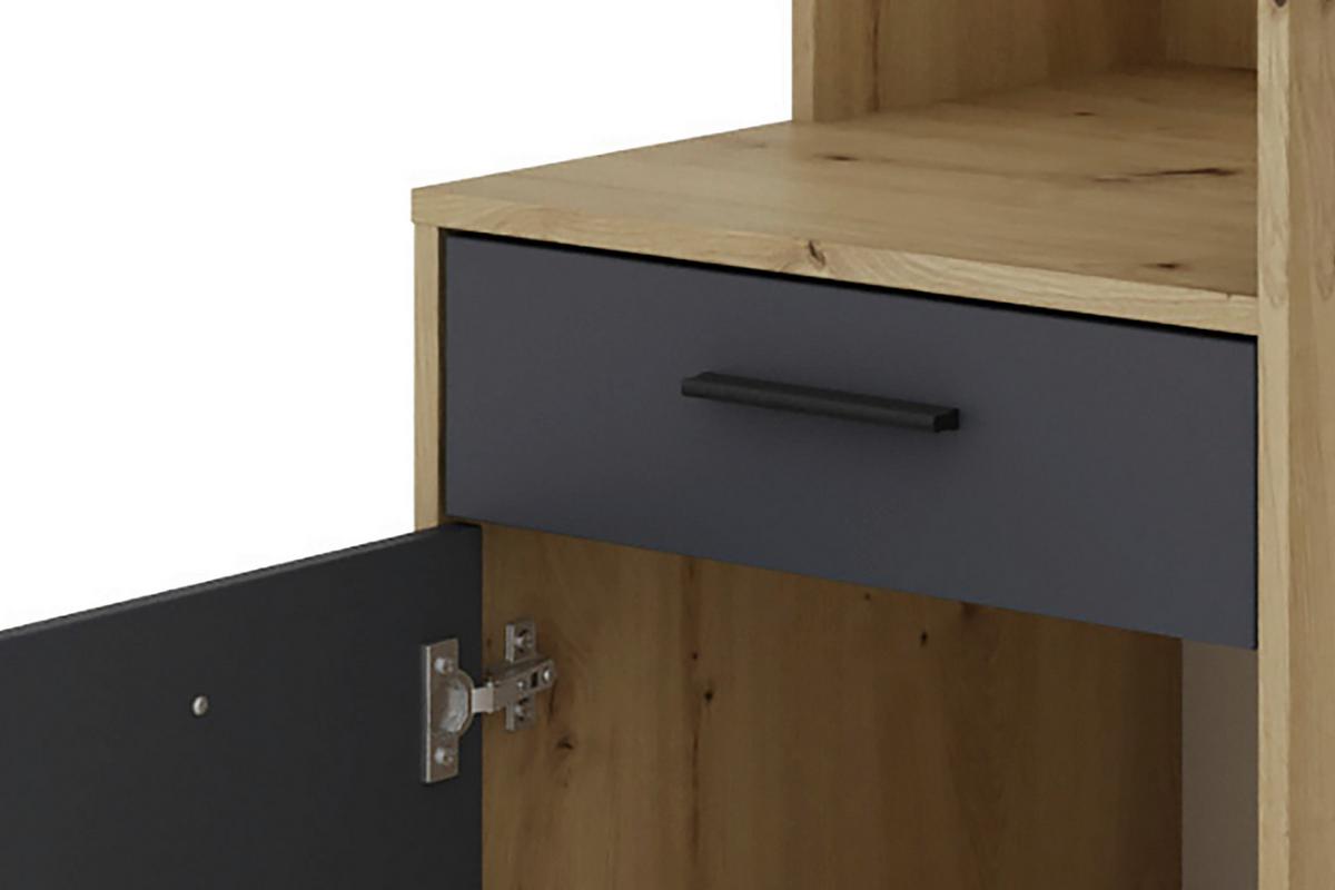 SCHREIBTISCH LOUIS - Anthrazit/Schwarz, MODERN, Holzwerkstoff/Kunststoff (140/55/89cm) - MID.YOU