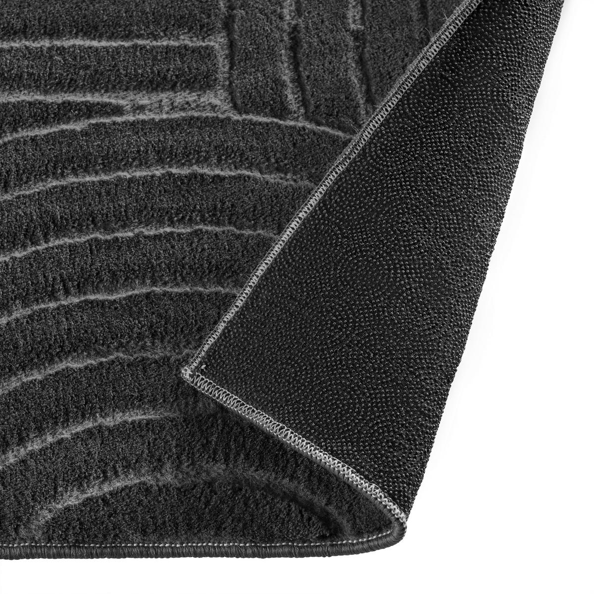 Covor țesut Zen Wave, cca. 80x140cm - antracit, Konventionell, textil (80/140cm) - Mömax