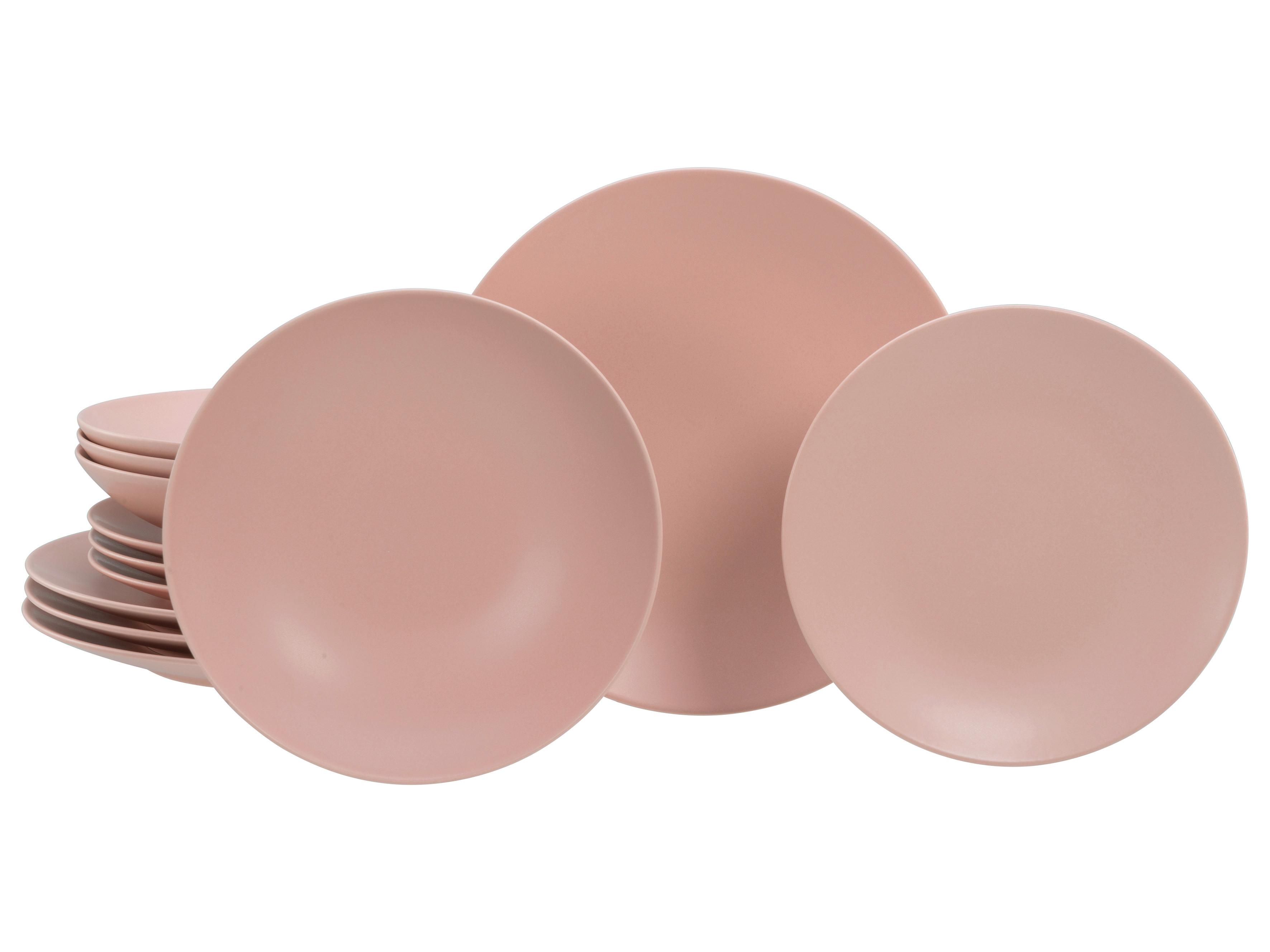 Jedilni Servis Soft Touch Peach, 12-Delni - roza, Basics, keramika - Creatable