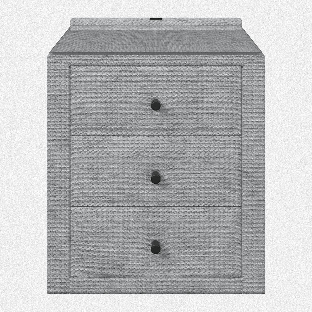 Nočna Omarica Brisbane, Siva - siva, Trend, umetna masa/steklo (49,5/56,5/46cm) - Premium Living