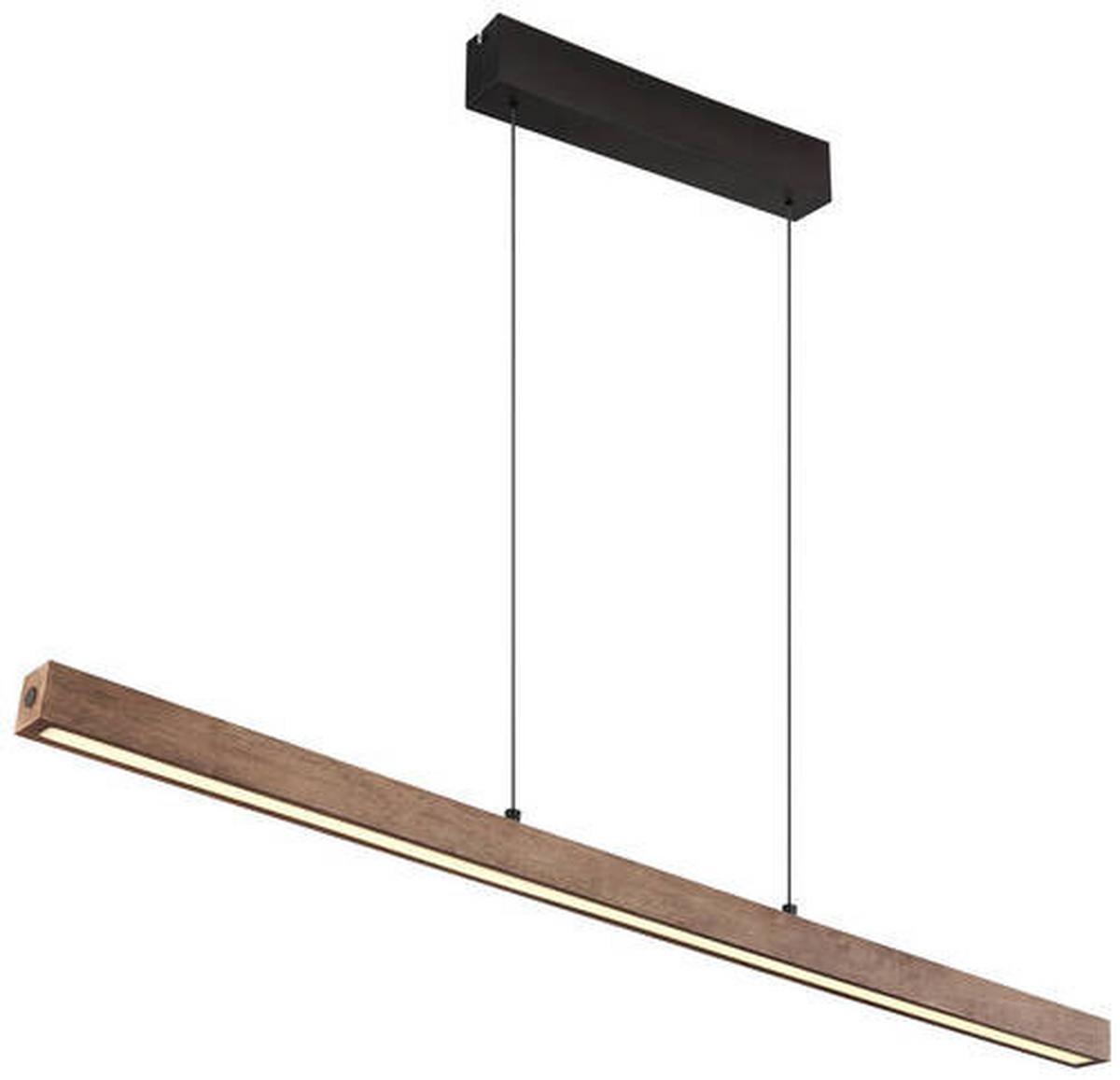Viseča Led-svetilka 17015 - črna/temno rjava, Natur, kovina/umetna masa (115/4,5/150cm) - Globo