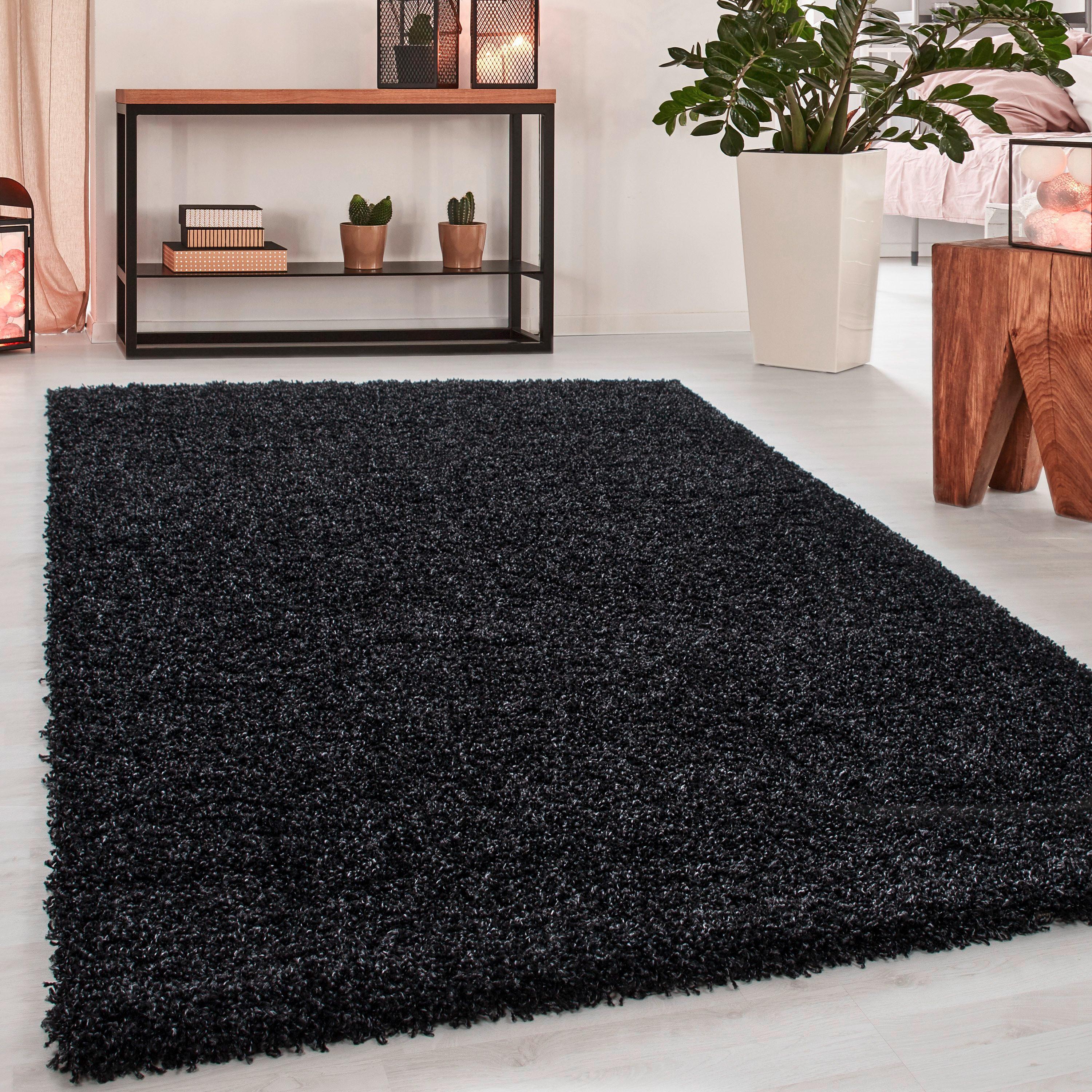 Hochflorteppich Dream Anthrazit ca. 80x150cm - Anthrazit, KONVENTIONELL, Textil (80/150cm)