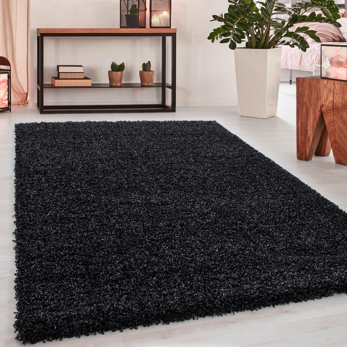 Hochflorteppich Dream Anthrazit ca. 80x150cm - Anthrazit, KONVENTIONELL, Textil (80/150cm) - Novel