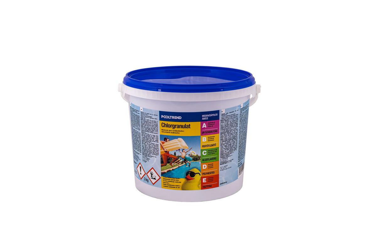 Klórgranulátum Kb. 3kg P.clg 030 - világoskék/piros, műanyag (3cm)