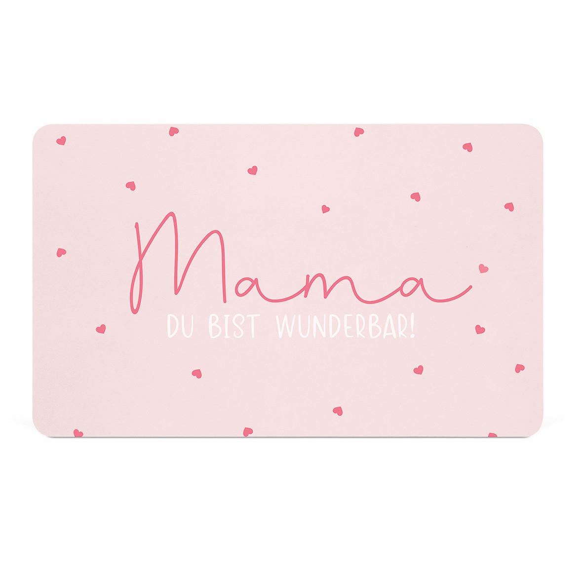 Schneidebrett Mama in Rosa/Weiss - Weiss/Rosa, Konventionell (23,3/14,3/0,2cm)