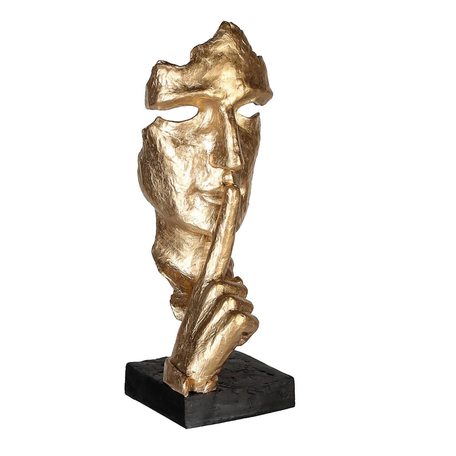 Skulptur Goldfarben - Goldfarben, Basics, Kunststoff (13/39/13cm)