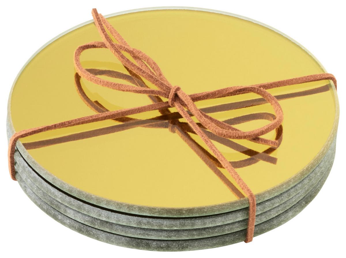 Suport Mirror - auriu, sticlă (10,5cm)