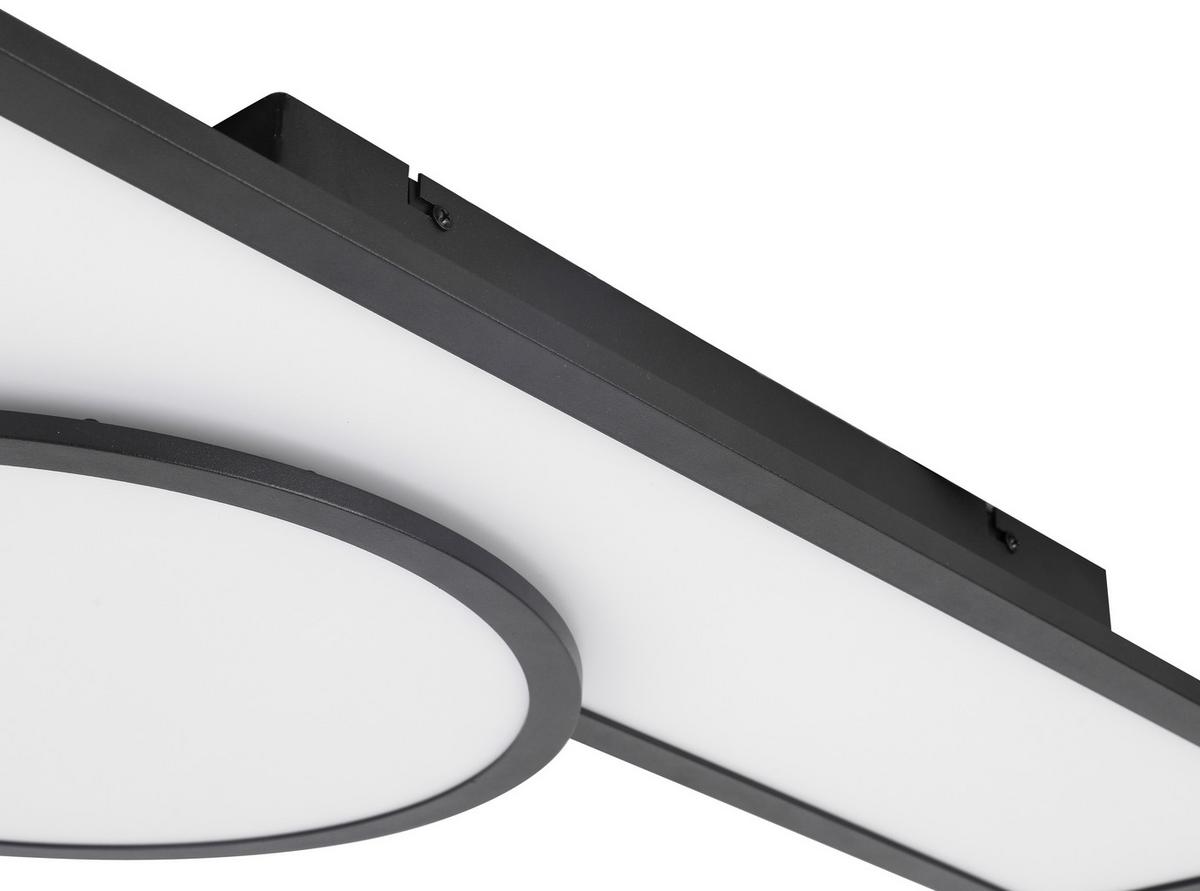 Led Mennyezeti Lámpa Lilsu - fekete, Modern, műanyag/fém (80/50/7cm) - Visiona