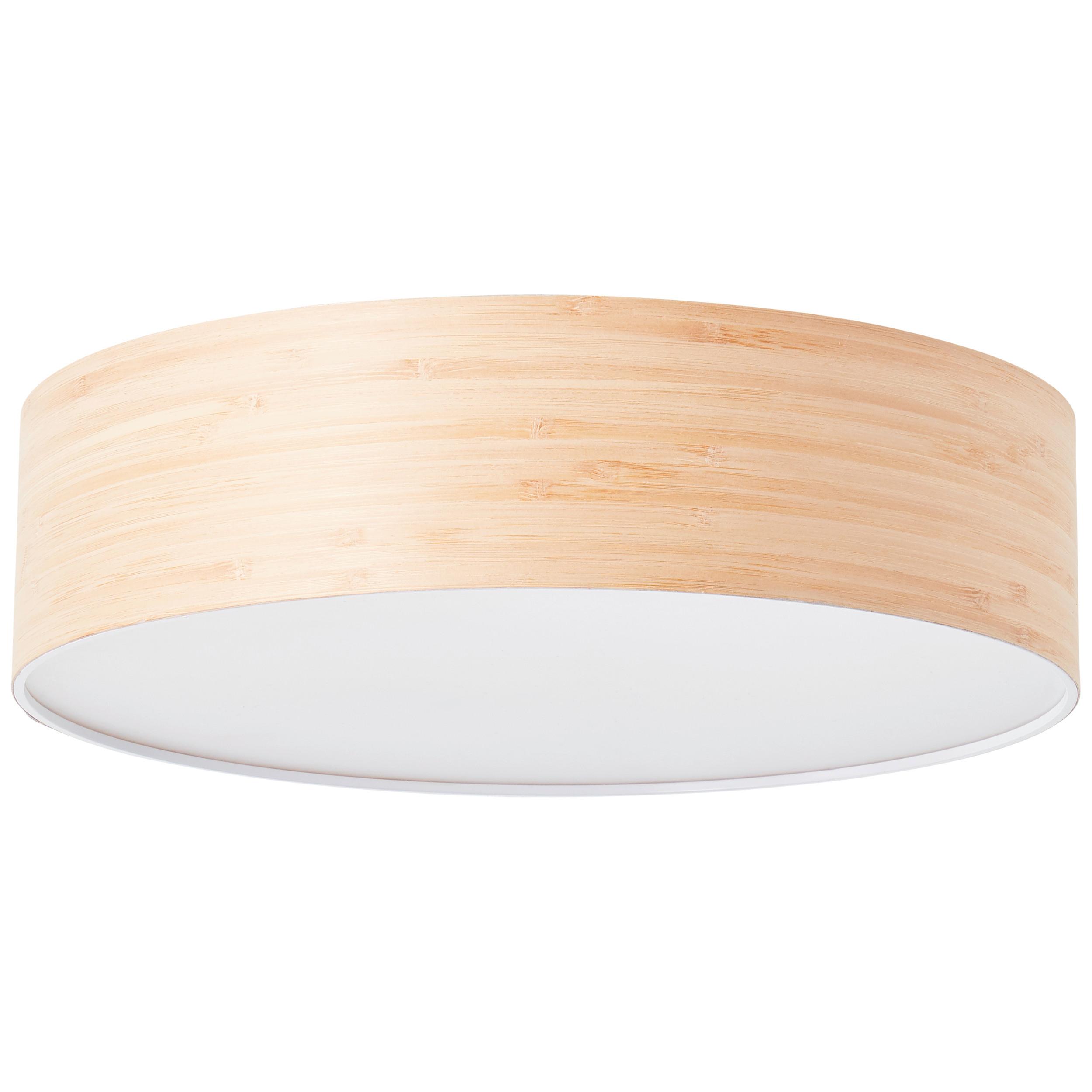 Deckenleuchte Romm in Bambusfarben max. 33 Watt - Hellbraun/Weiß, Basics, Holz/Metall (38/10cm) - Brilliant