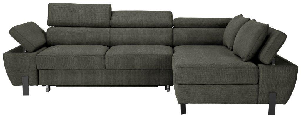 Ecksofa Molina Mini Grün - Hellgrau/Schwarz, MODERN, Textil/Metall (277/189cm) - Mömax