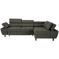 Ecksofa Molina Mini Grün - Hellgrau/Schwarz, Modern, Textil/Metall (277/189cm) - Mömax