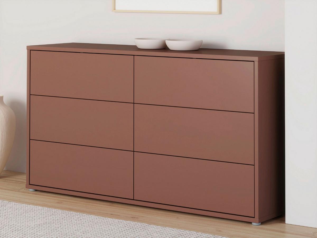 Komoda Alice, Terakota - srebrne barve/terakota, Trend, umetna masa/leseni material (155/83/42cm) - Carryhome
