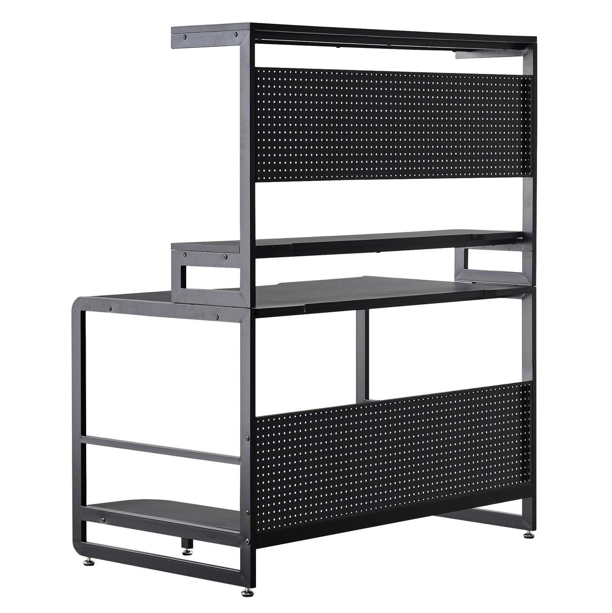 Schreibtisch Schwarz Stahl - Schwarz, Design, Holzwerkstoff/Metall (120/70/148cm) - Livetastic