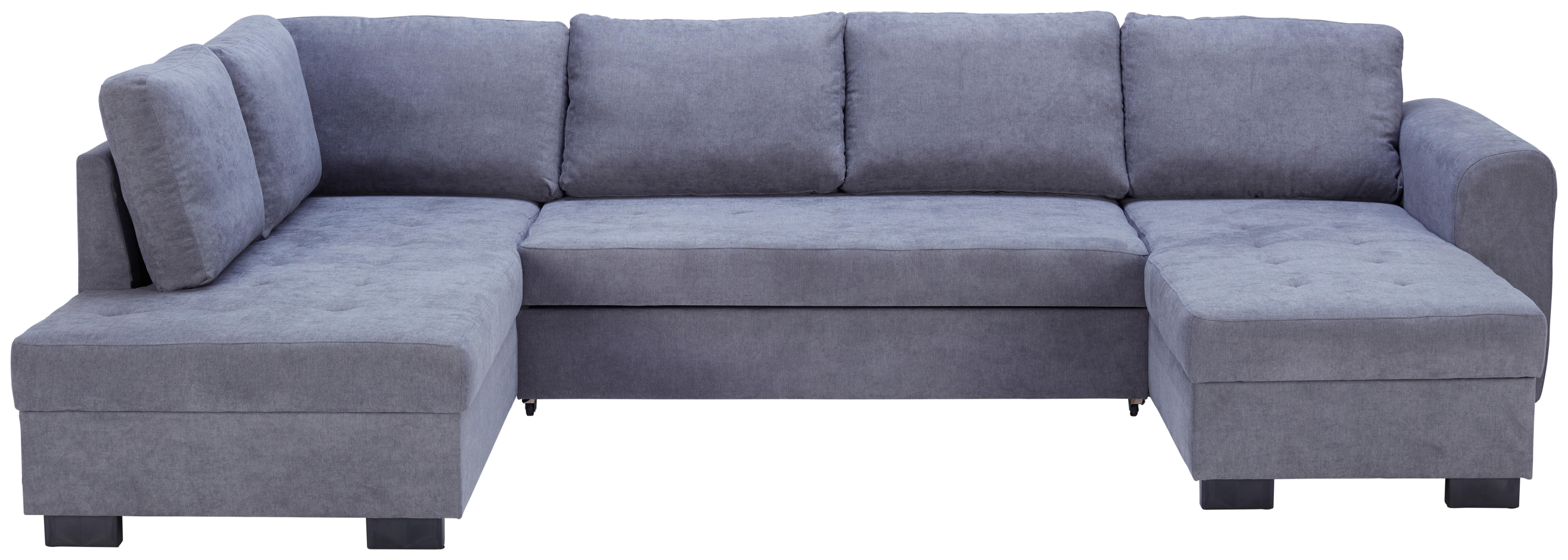 Sedežna Garnitura Malte, Siva, Ležišče, Predal, U Oblika - siva, Moderno, tekstil (178/305/155cm) - Modern Living