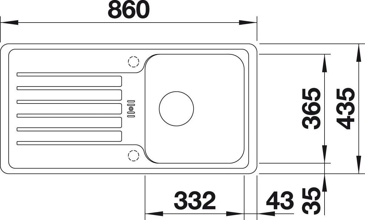 Spüle Zia 45S, Typ:524711 Anthrazit - Anthrazit, MODERN, Naturmaterialien (68/50cm) - Blanco