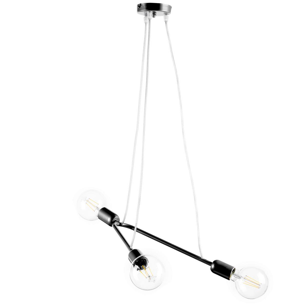 Pendelleuchte Boomerang Schwarz max. 22 Watt - Schwarz, Design, Metall (65/10/75cm)