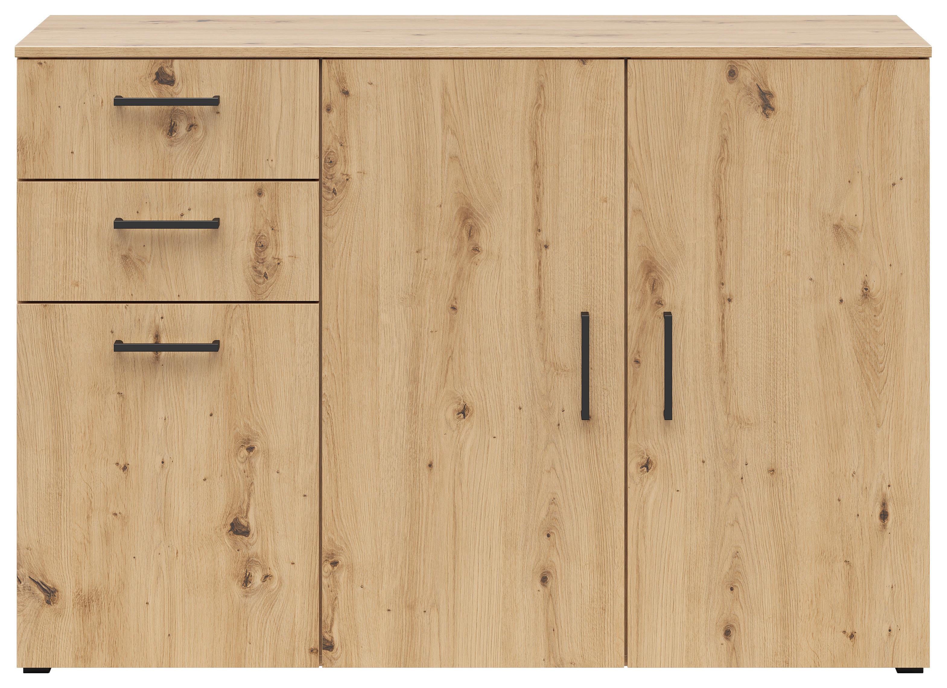 Kommode Multistauraum Eiche Artisan - Anthrazit/Schwarz, MODERN, Holzwerkstoff/Kunststoff (120/83/40cm) - Mömax