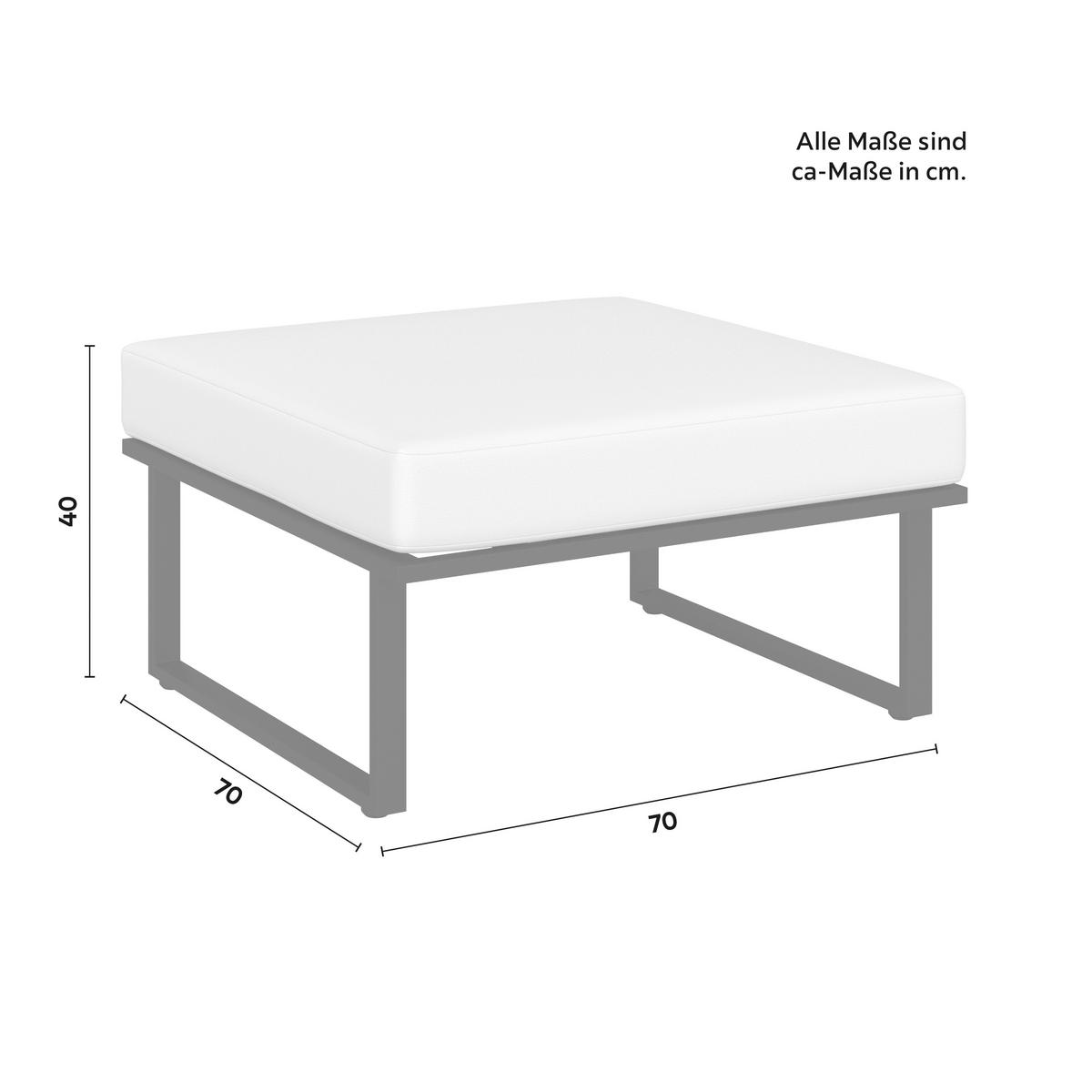 Loungegarnitur Loretta Creme Metall/Holz/Outdoorstoff - Creme/Schwarz, MODERN, Holz/Textil (80/75/80cm) - Bessagi Garden