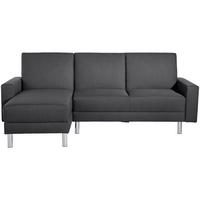 ECKSCHLAFSOFA JUST FASHION - Chromfarben/Graphitfarben, KONVENTIONELL, Textil/Metall (152/230cm) - Max Winzer