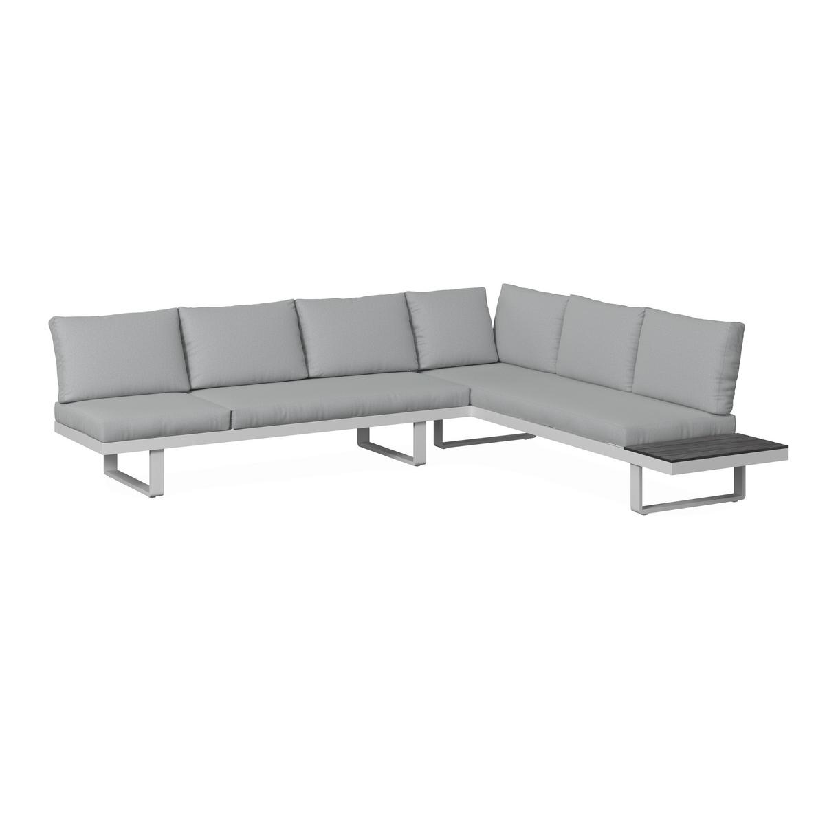Dining-Loungeset Leandra Hellg Outdoorstoff/Metall/Polywood - Dunkelgrau/Hellgrau, MODERN, Kunststoff/Textil - Bessagi Garden