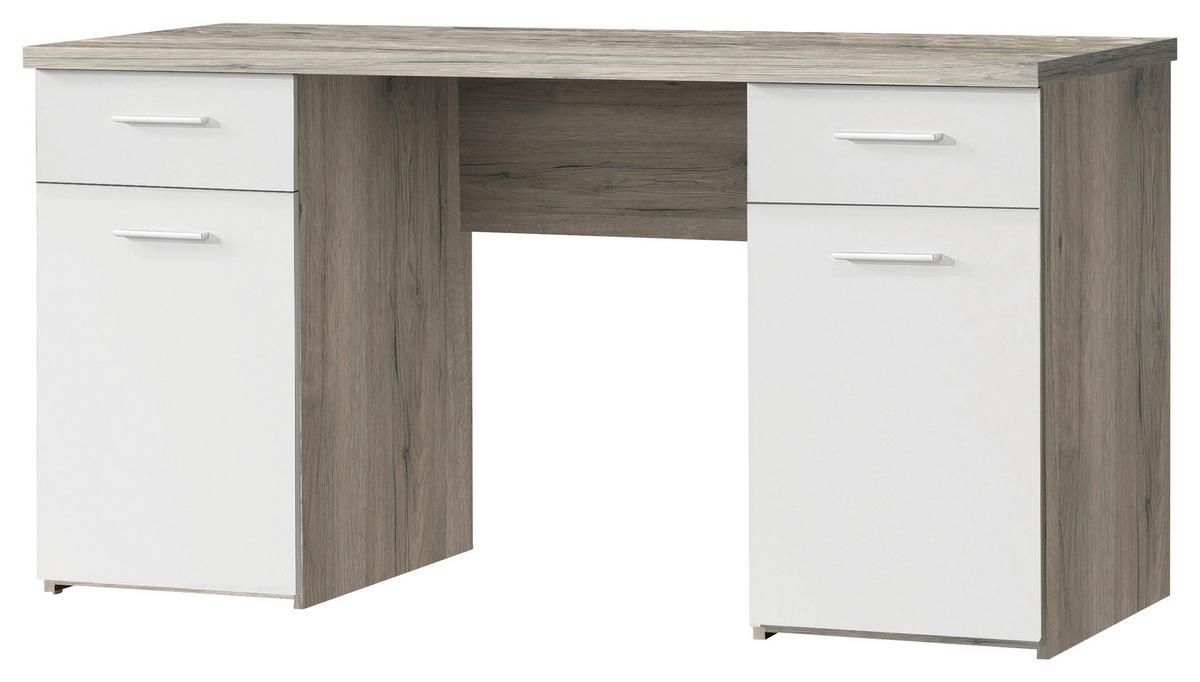 Pisalna Miza Net 106, Bela, Barva Hrasta - barve hrasta/bela, Moderno, kovina/umetna masa (145/76,3/60cm) - Mömax