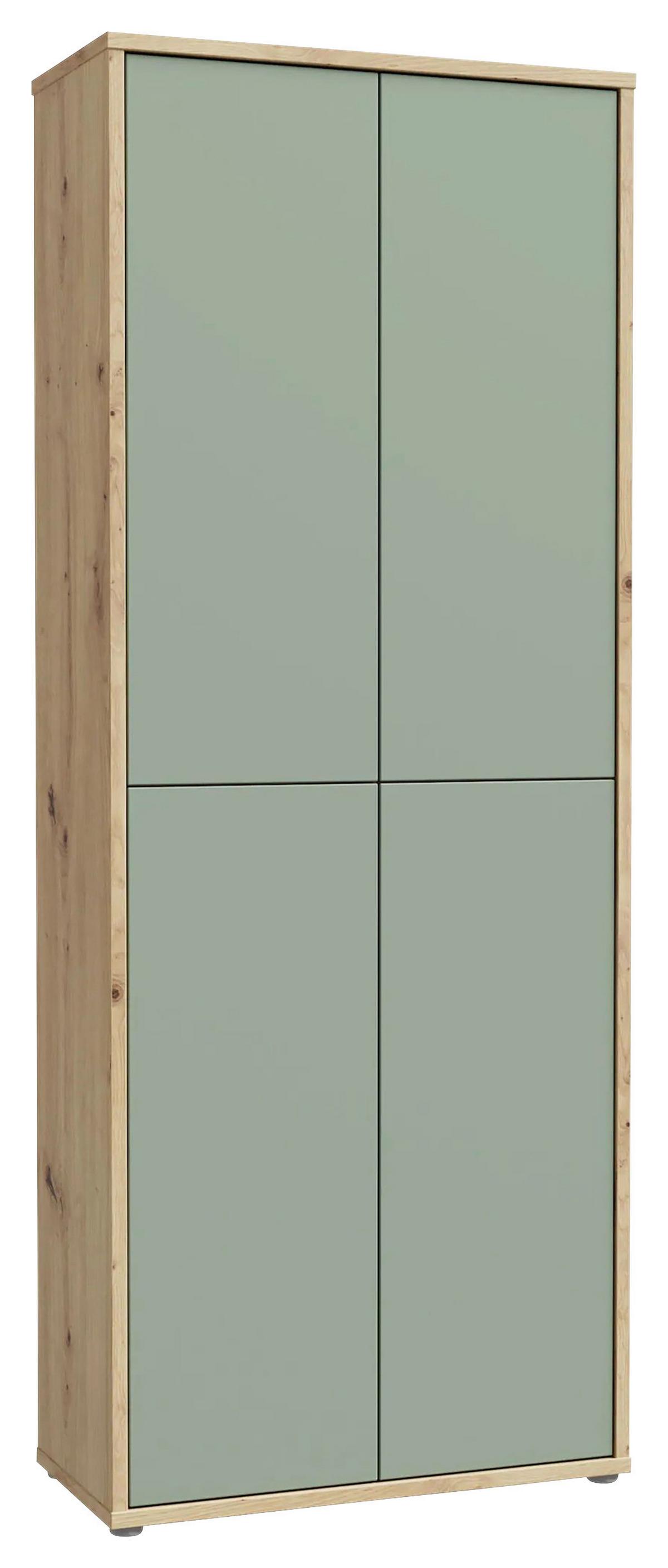 Ormar Za Cipele Alice - siva/hrast Artisan, Moderno, drvni materijal/plastika (74,5/191,9/34,9cm) - Modern Living