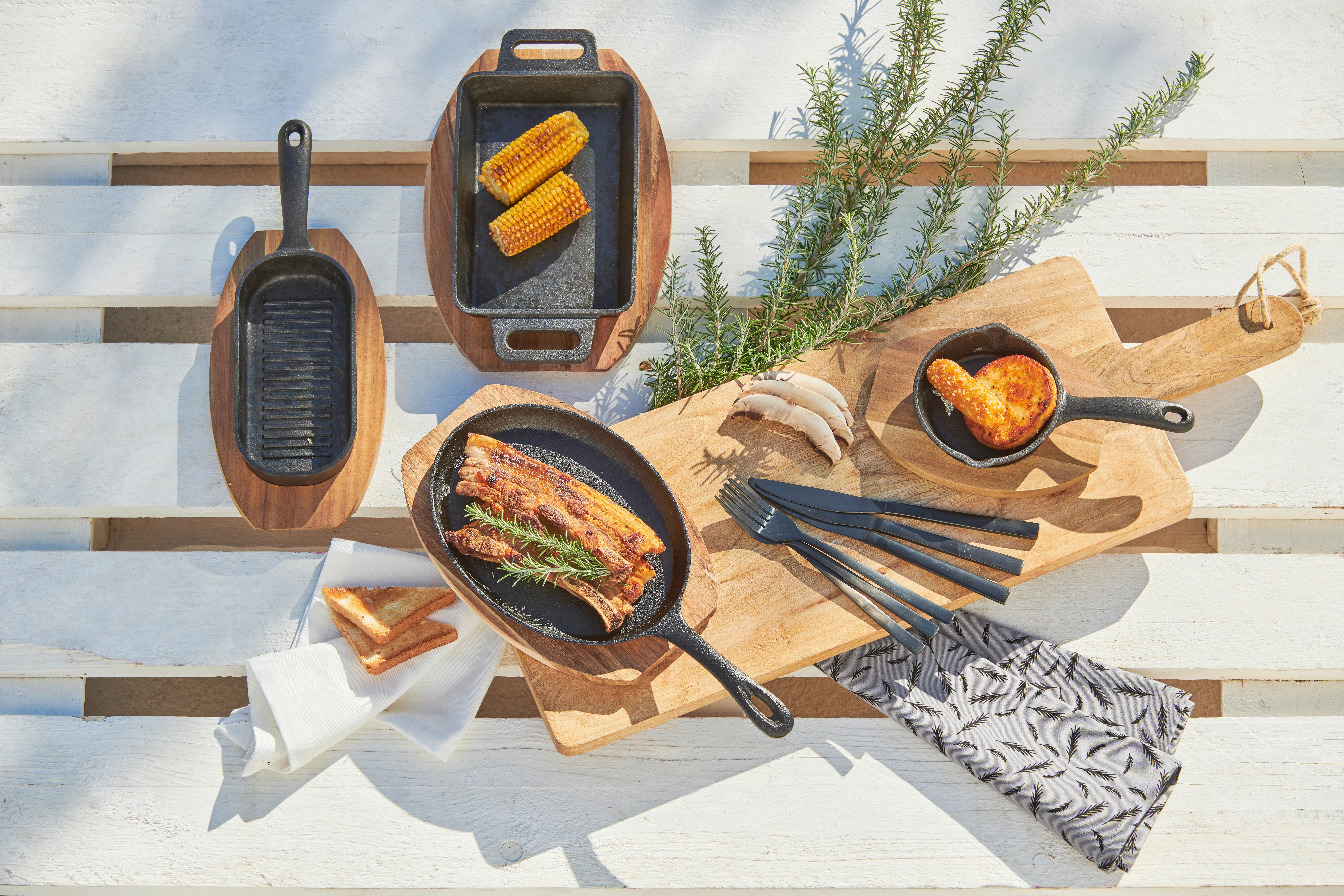 Auflaufform Gourmet in Naturfarben/Schwarz - Schwarz/Naturfarben, KONVENTIONELL, Holz/Metall (29,9/20,5/5cm) - Premium Living