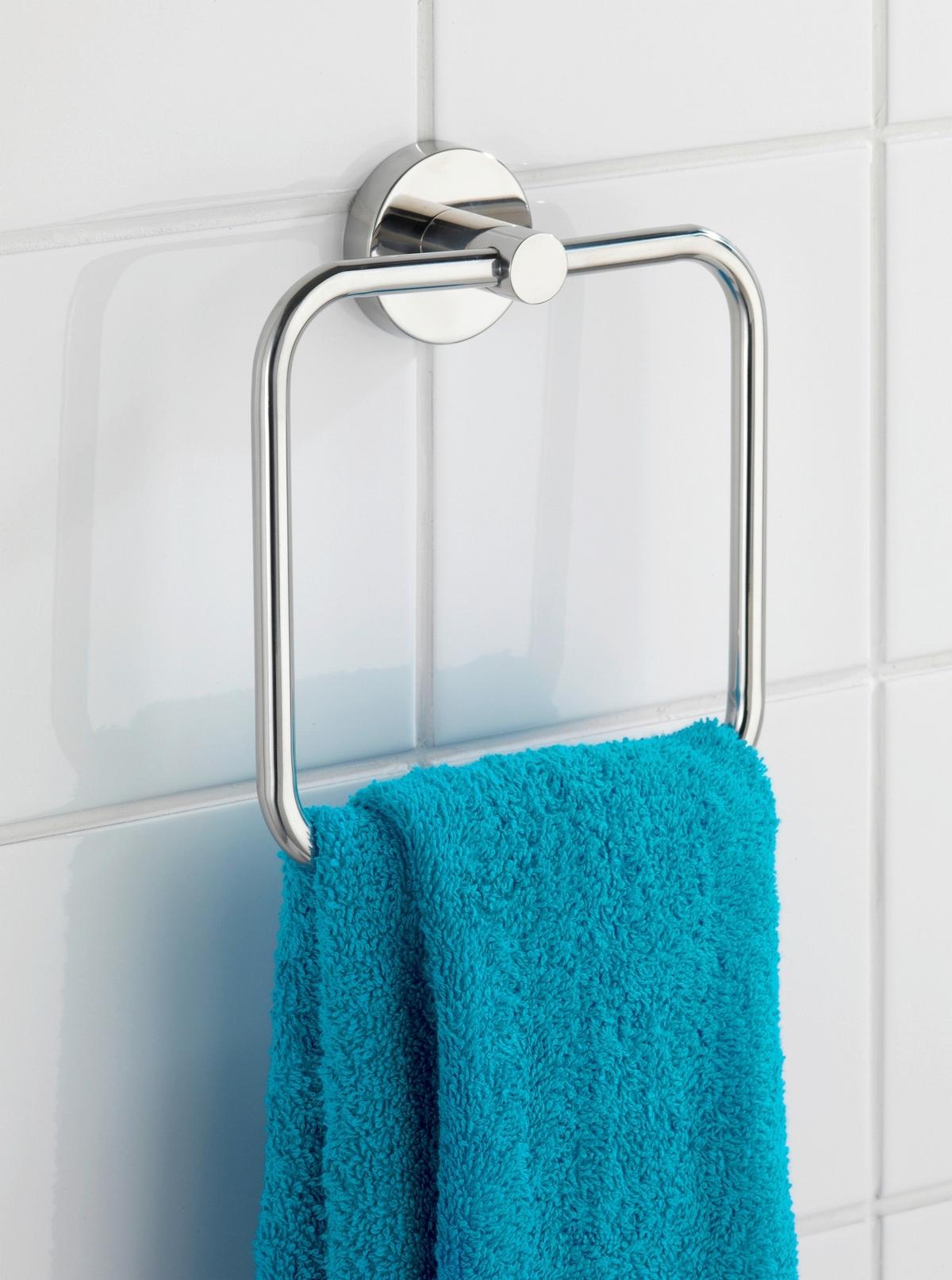 UCHWYT NA RĘCZNIK BOSIO SHINE - kolor stalowy, Basics, metal (16/18/5cm) - Wenko