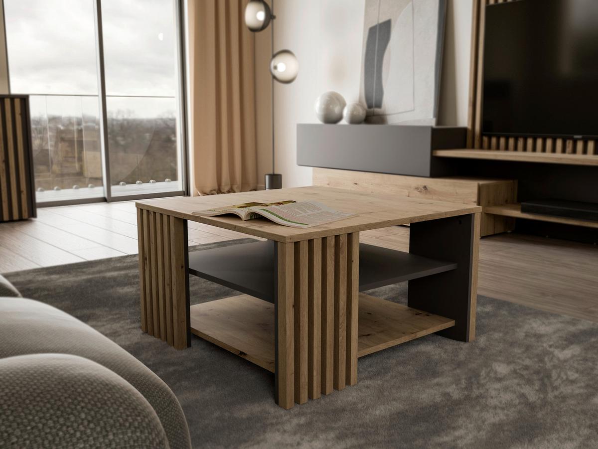 STOLIK KAWOWY GIBARIAN - szary/dąb artisan, Modern, materiał drewnopochodny (80/45/80cm) - Carryhome