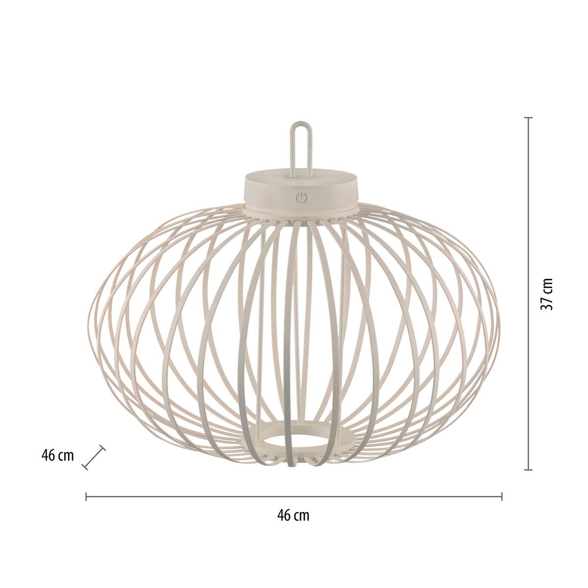 Akku-Tischleuchte Greige max. 1,5 Watt - Greige, Design, Holz/Kunststoff (46/46/37cm)