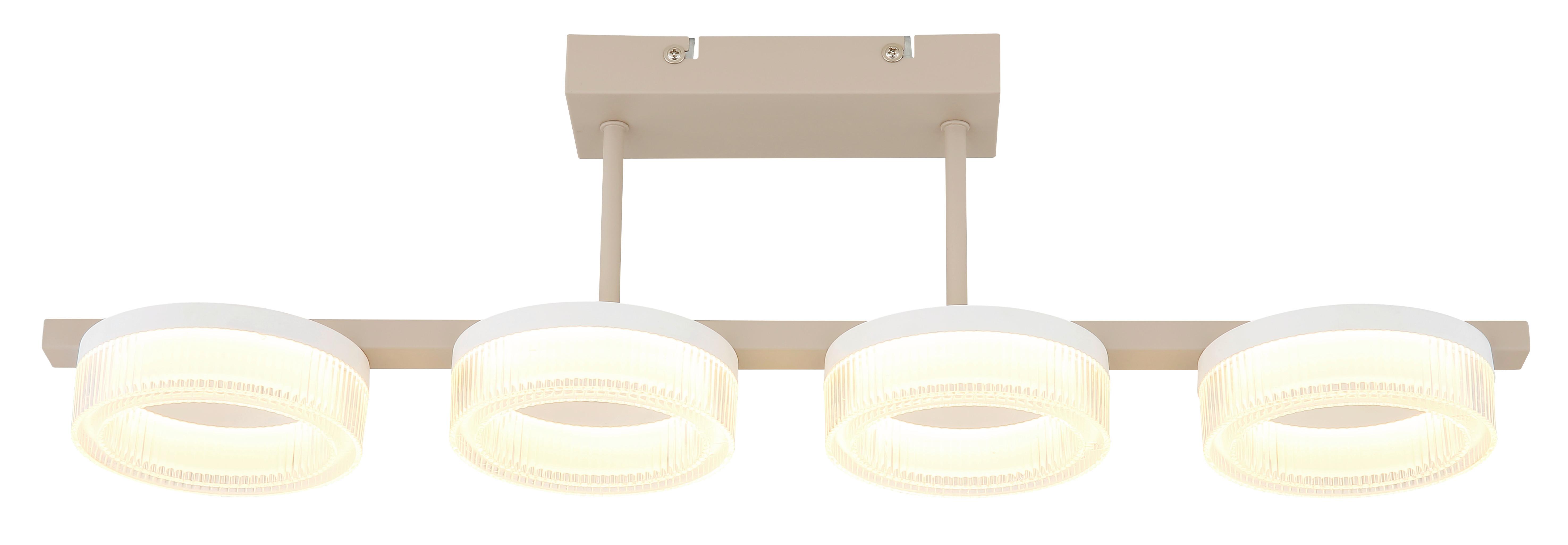 Led Stropna Svjetiljka Zara - bijela/boje pijeska, Design, metal/plastika (67/13/19,5cm) - Globo