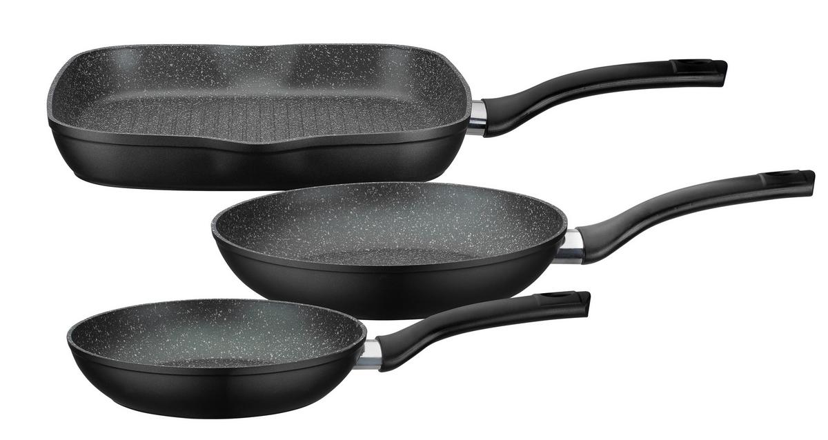 Set Ponev Gourmet, 3-Delni - črna, Basics, kovina (20+24+28cm) - GSW