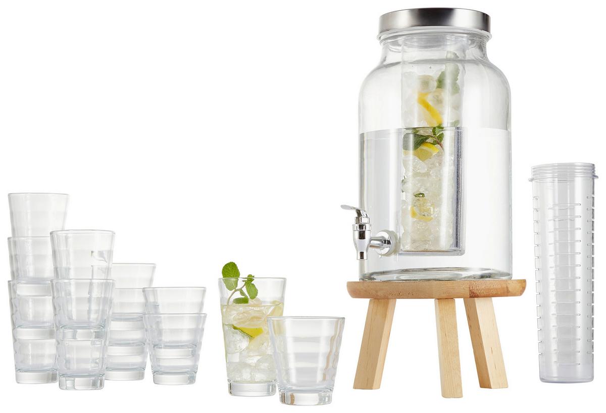 DOZOWNIK DO NAPOJÓW 50684-2 - kolor stalowy/przezroczysty, Basics, tworzywo sztuczne/metal (5,6l) - Novel