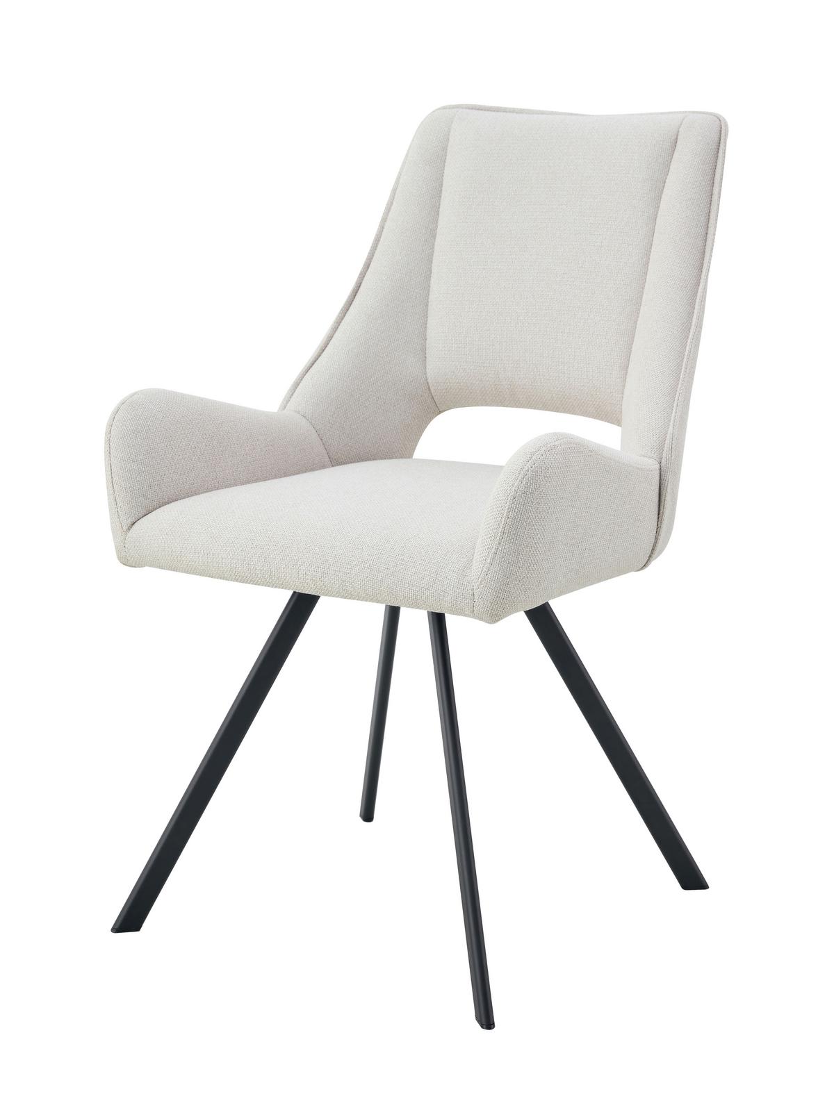 STUHL-SET HELEN - Creme/Schwarz, Modern, Textil/Metall (56/91/63cm) - MID.YOU