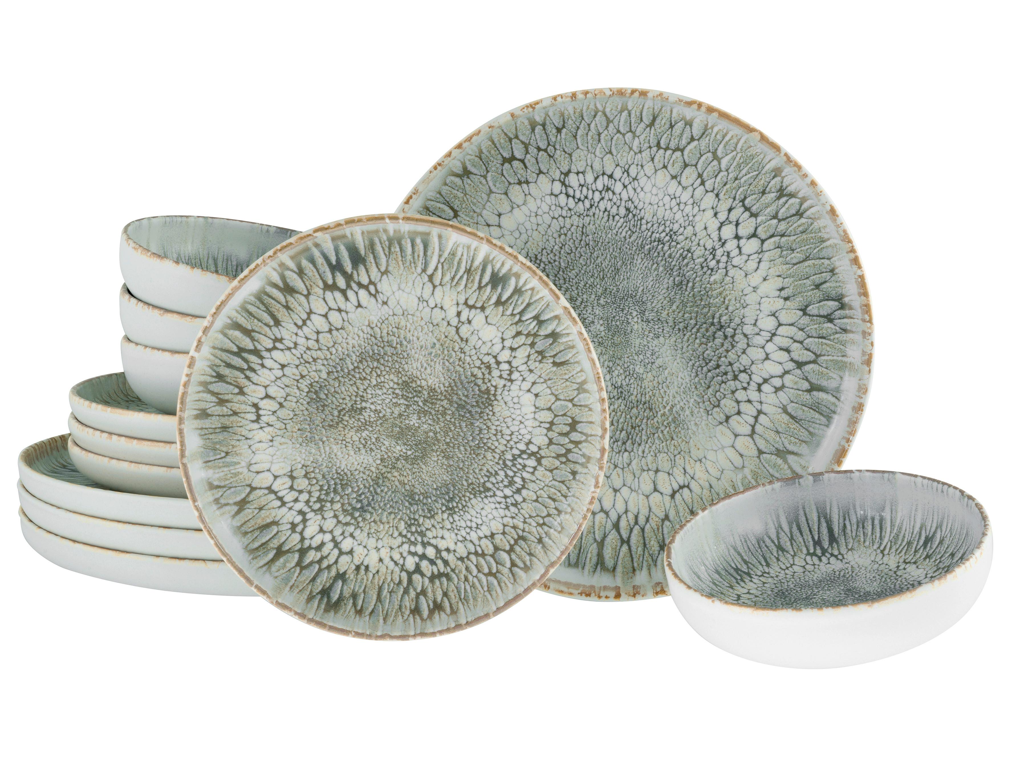 Tafelservice Hellgrau, 12-teilig - Hellgrau, Trend, Keramik - Creatable