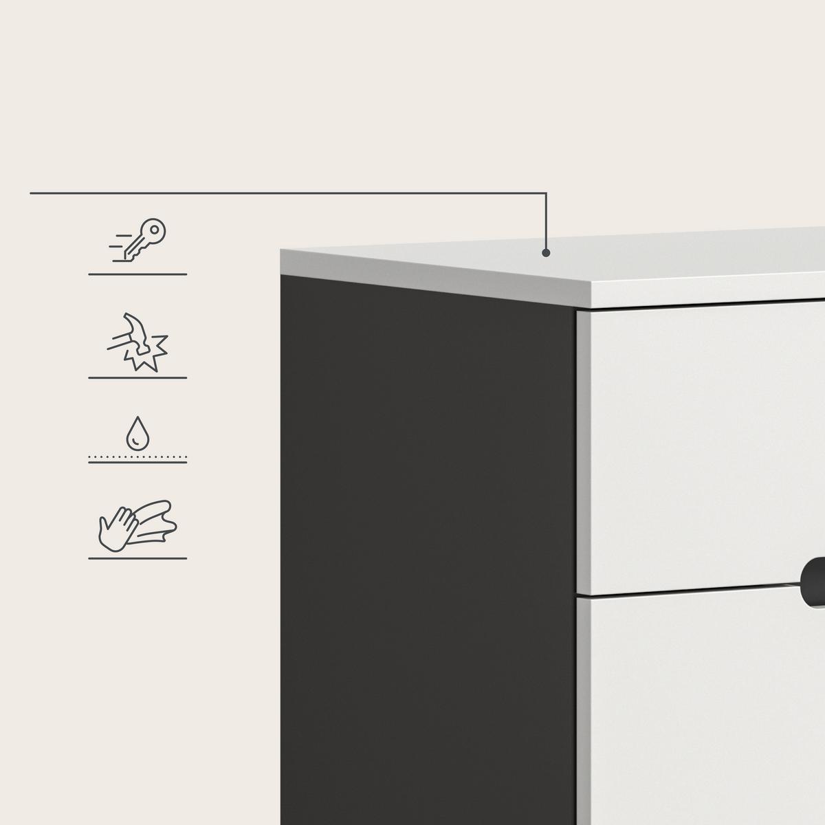 Omara Za Čevlje Canu, Bela, Siva - siva/črna, Design, umetna masa/leseni material (120/94/37cm) - Livetastic